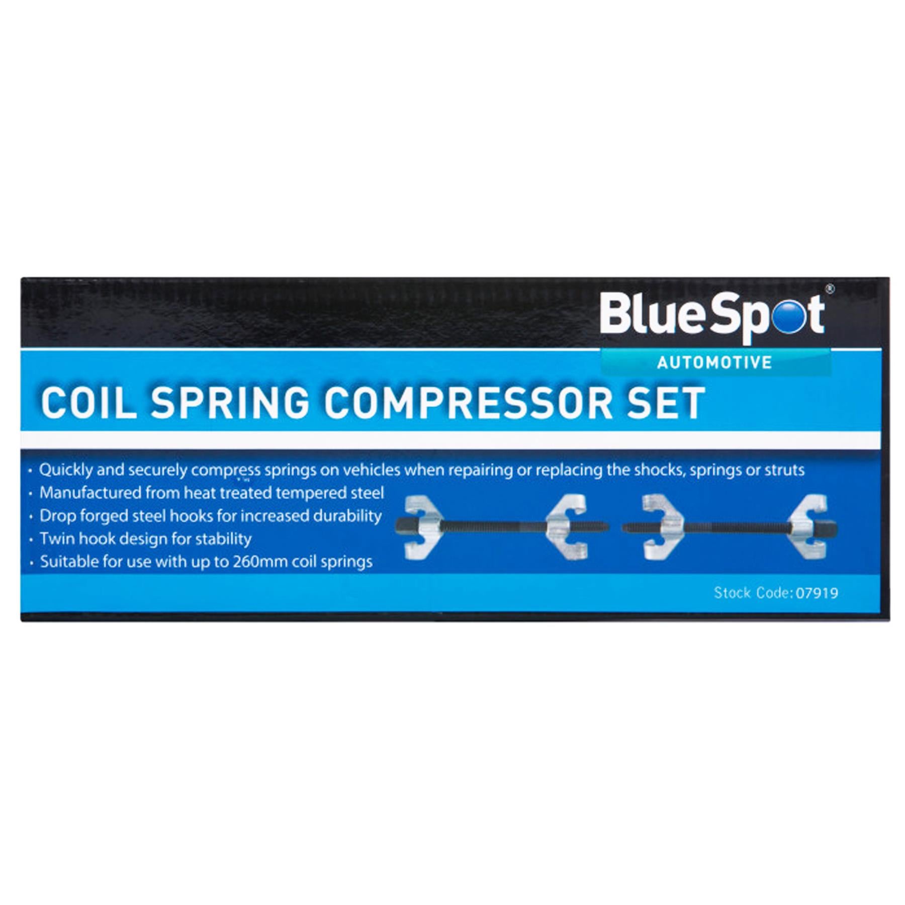 BlueSpot 2pc Coil Spring Compressor Clamps Heavy Duty Suspension Clamp Tool