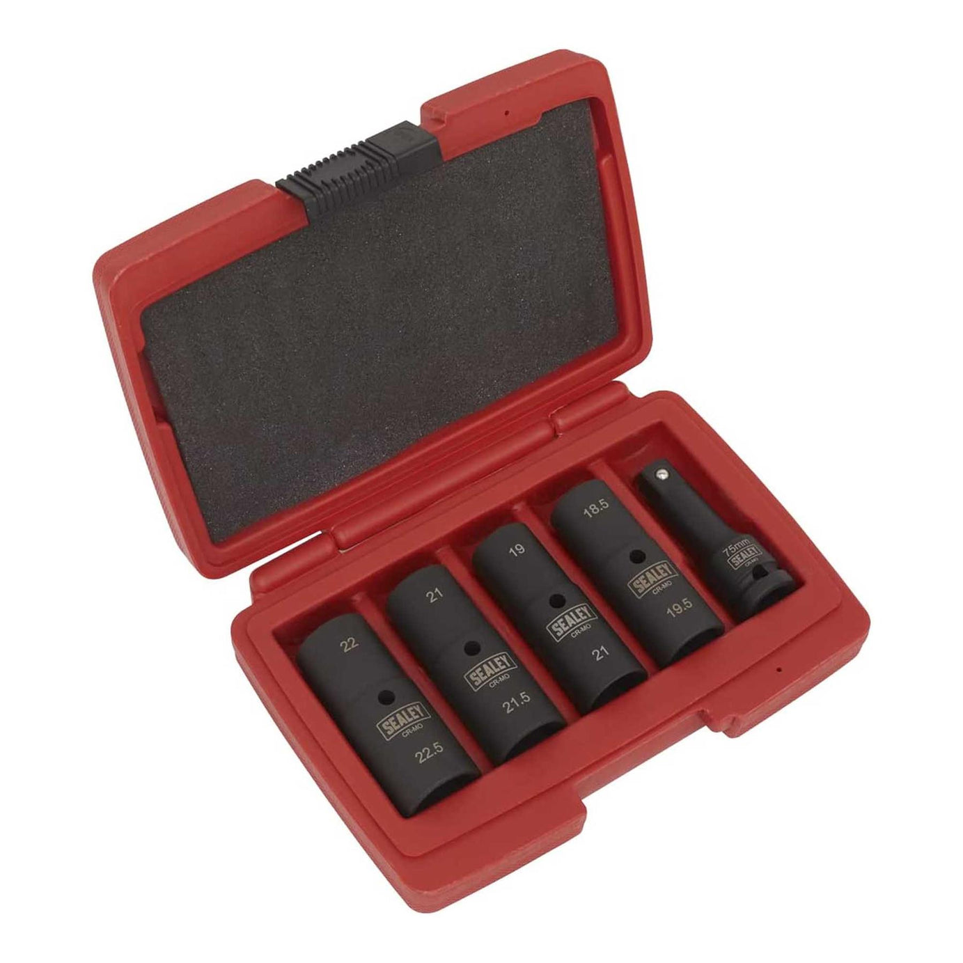 Impact Socket Set 1/2"Sq Drive 77mm Double Ended 18.5 x 22.5mm - 5pc