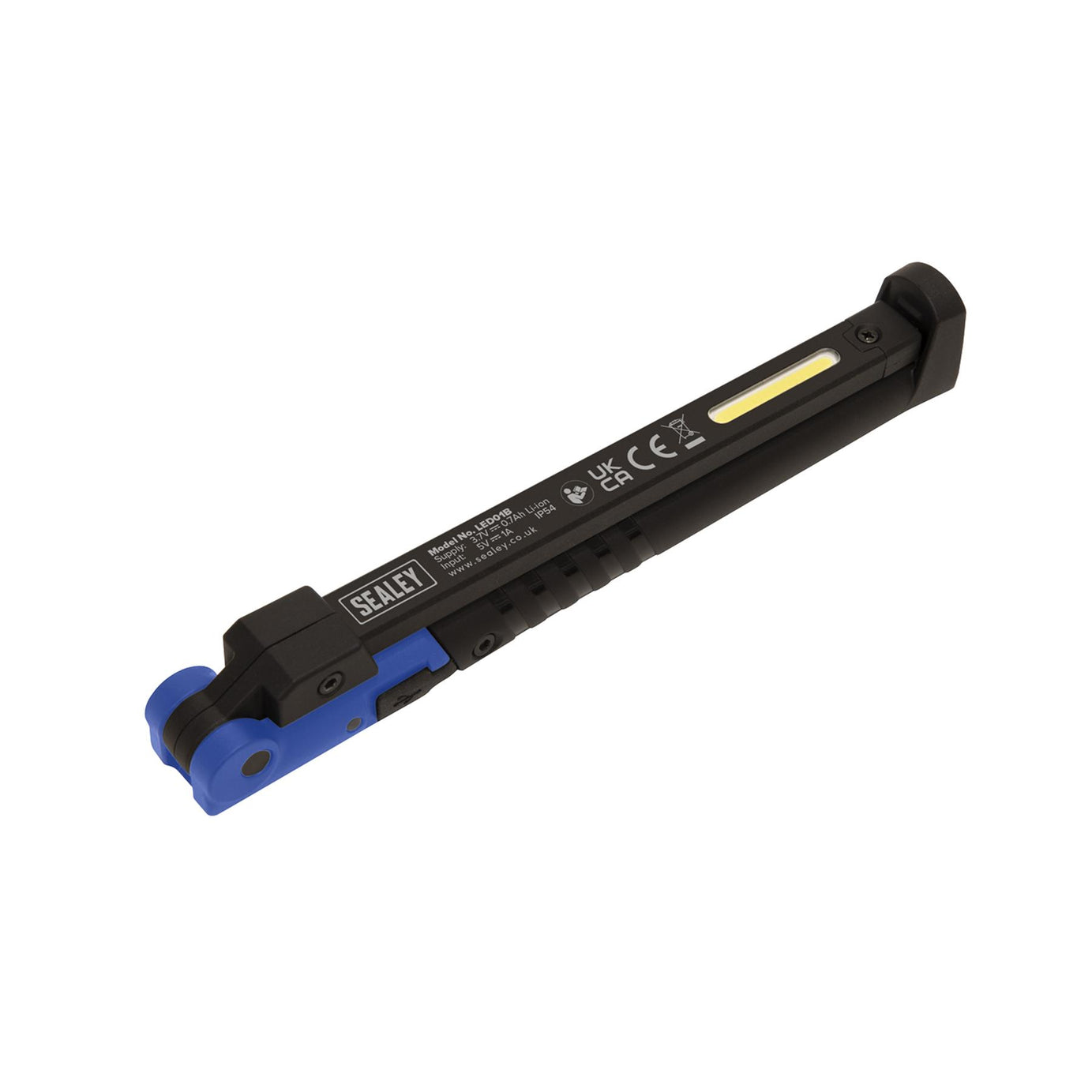 Sealey R/Charge Slim Folding Pocket Light 2 COB & 1 SMD LED - Blue