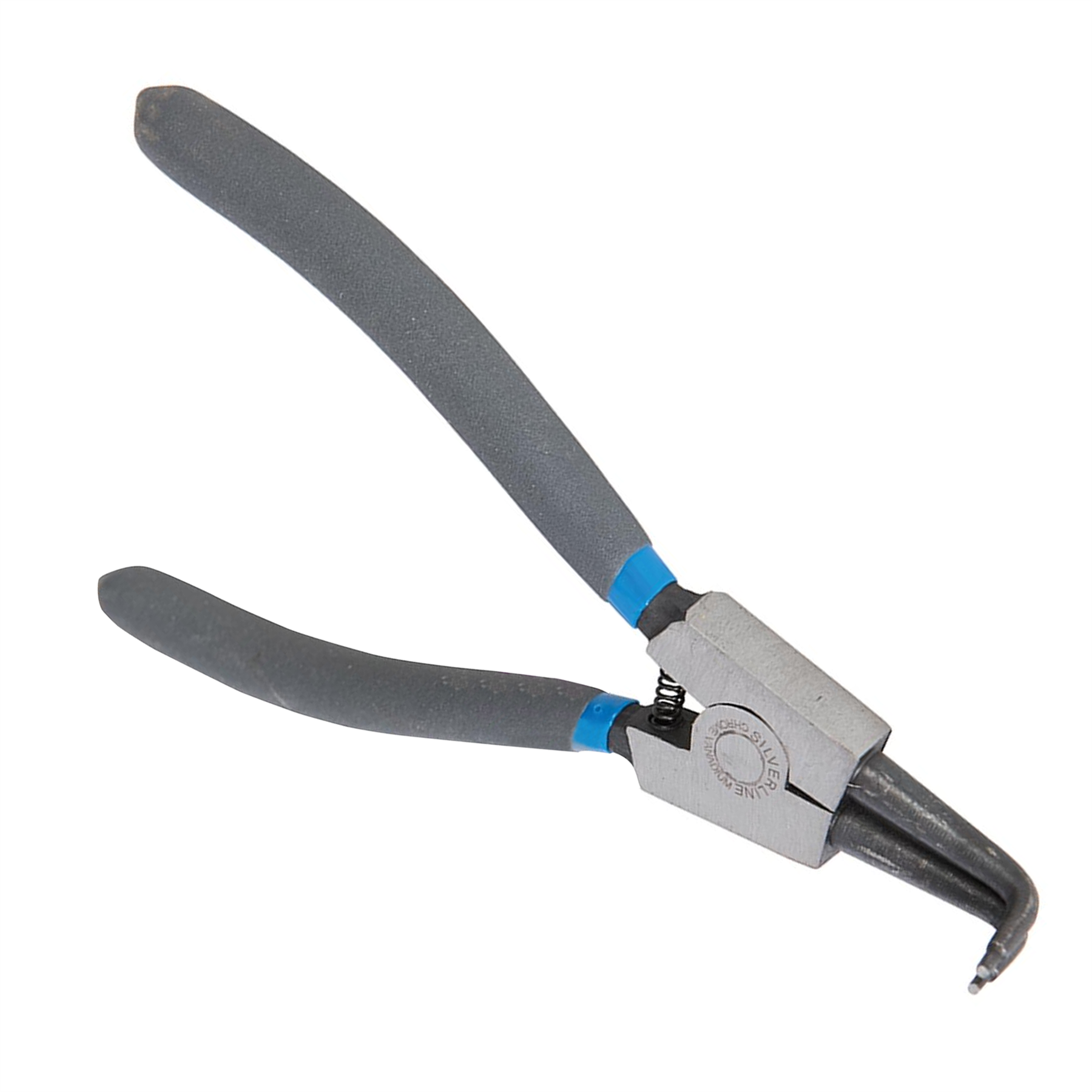Bent External Circlip Pliers - 180mm Chrome Vanadium Tips And Pvc Dipped Handles