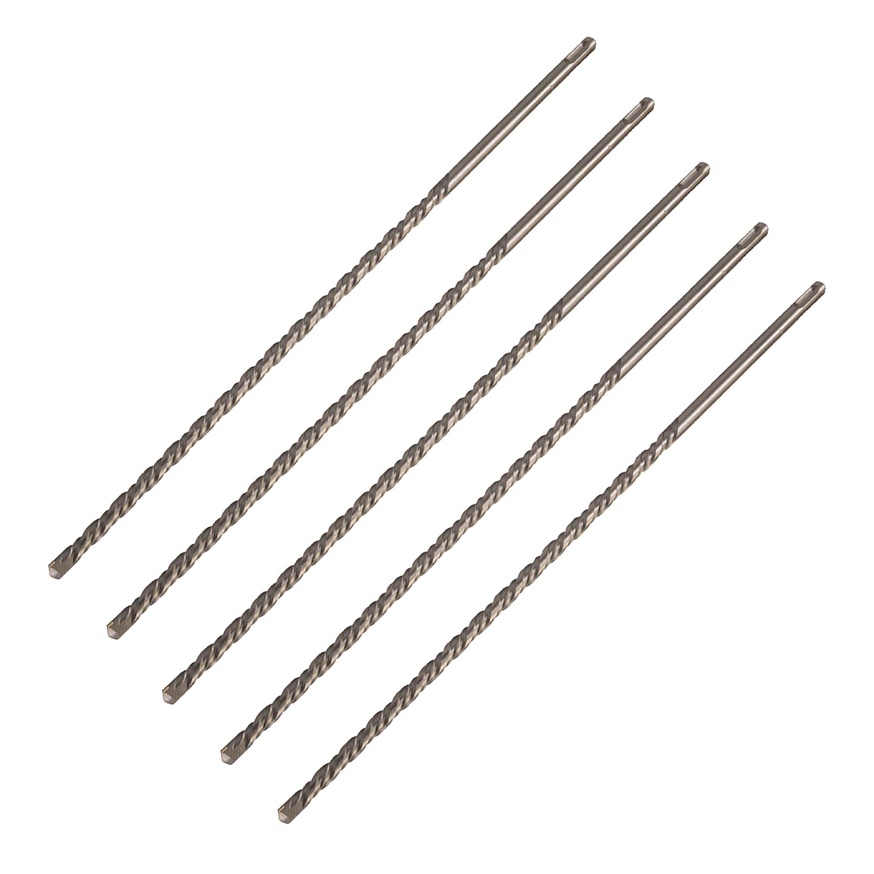 5 x SDS+ PLUS MASONRY DRILL BIT 12 x 460mm, TUNGSTEN CARBIDE TIP, FOR STONE CONCRETE BRICK