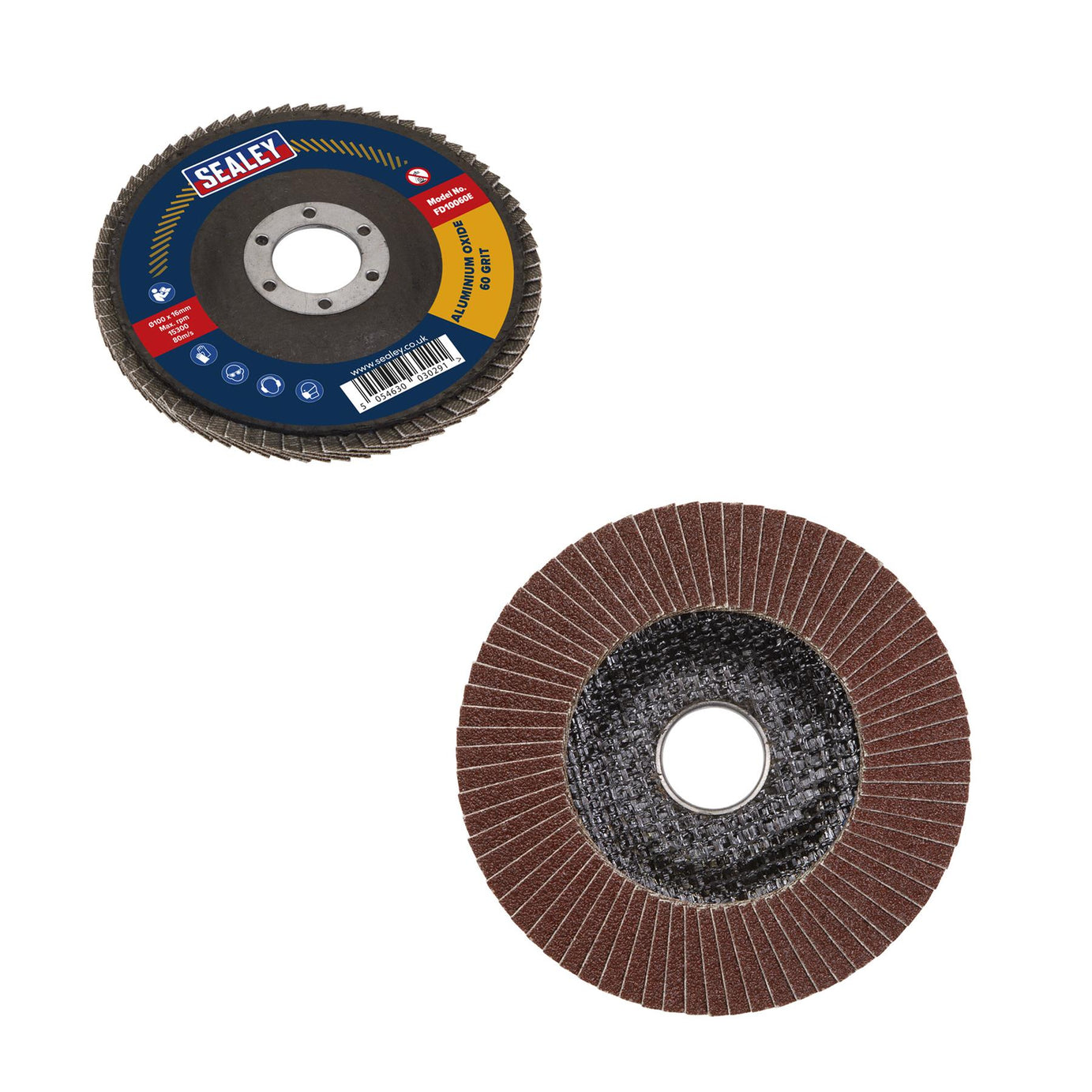 Sealey Flap Disc Aluminium Oxide Ø100mm Ø16mm Bore 60Grit