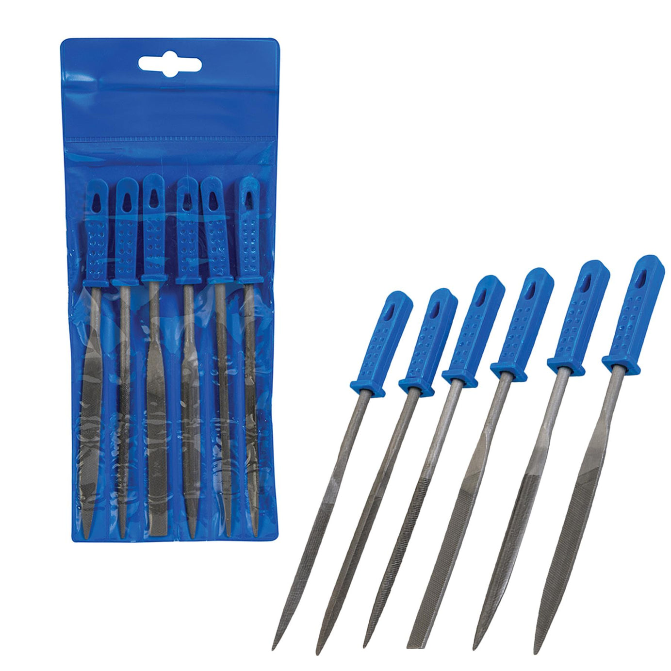 6Pce Warding File Set 100mm Impact-Resistant Plastic Handles Brand New