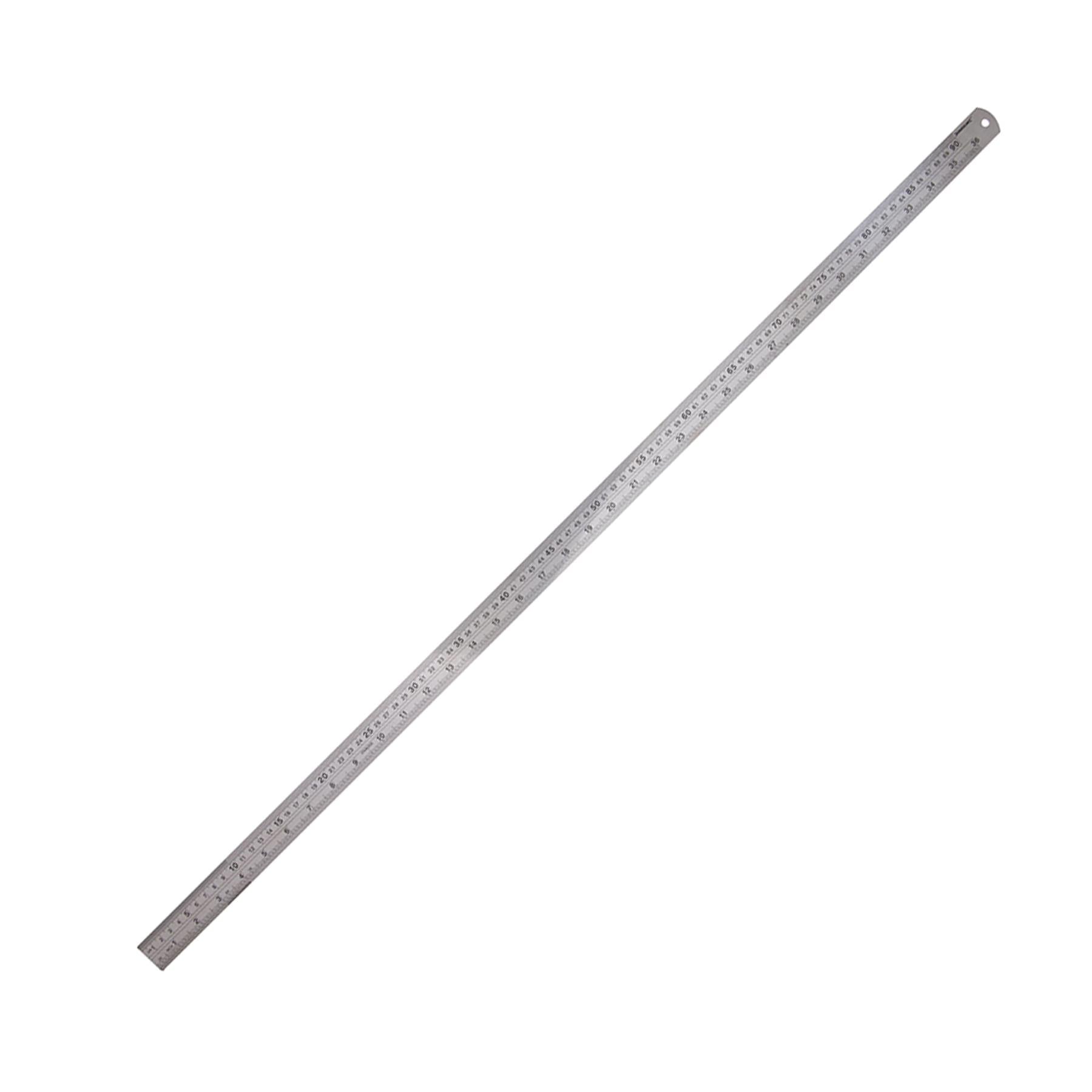 Precision Stainless Steel Rule Clear Etched Markings Inc Storage Sleeve 900mm Measure Measuring