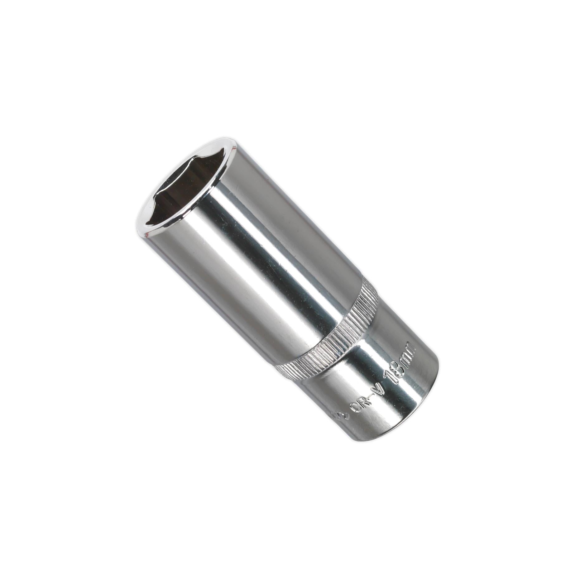 Sealey WallDrive Socket 18mm Deep 3/8"Sq Drive Fully Polished