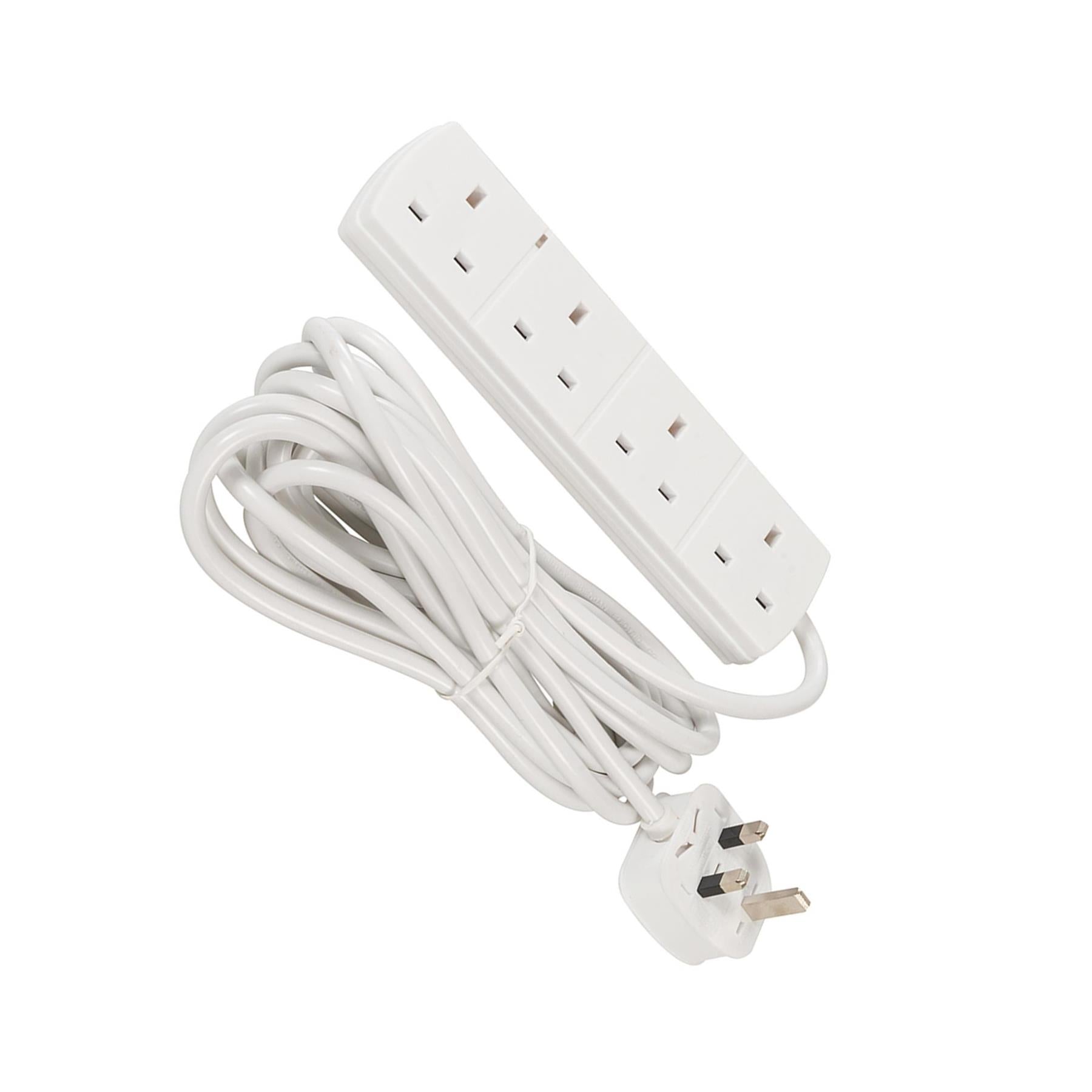 High quality Plug & Sockets Extension Lead with Neon Indicator 240V 4Gang 5m