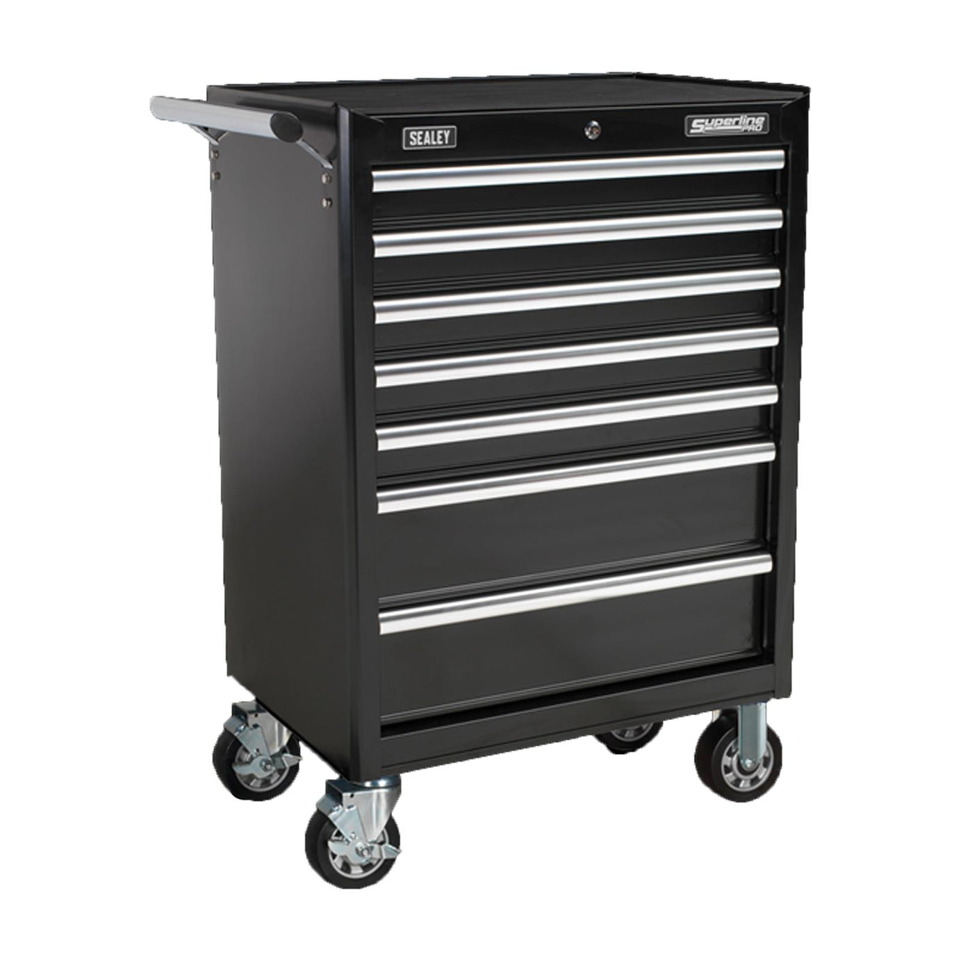 Rollcab 7 Drawer With Ball Bearing Slides - Black From Sealey AP33479B Syd