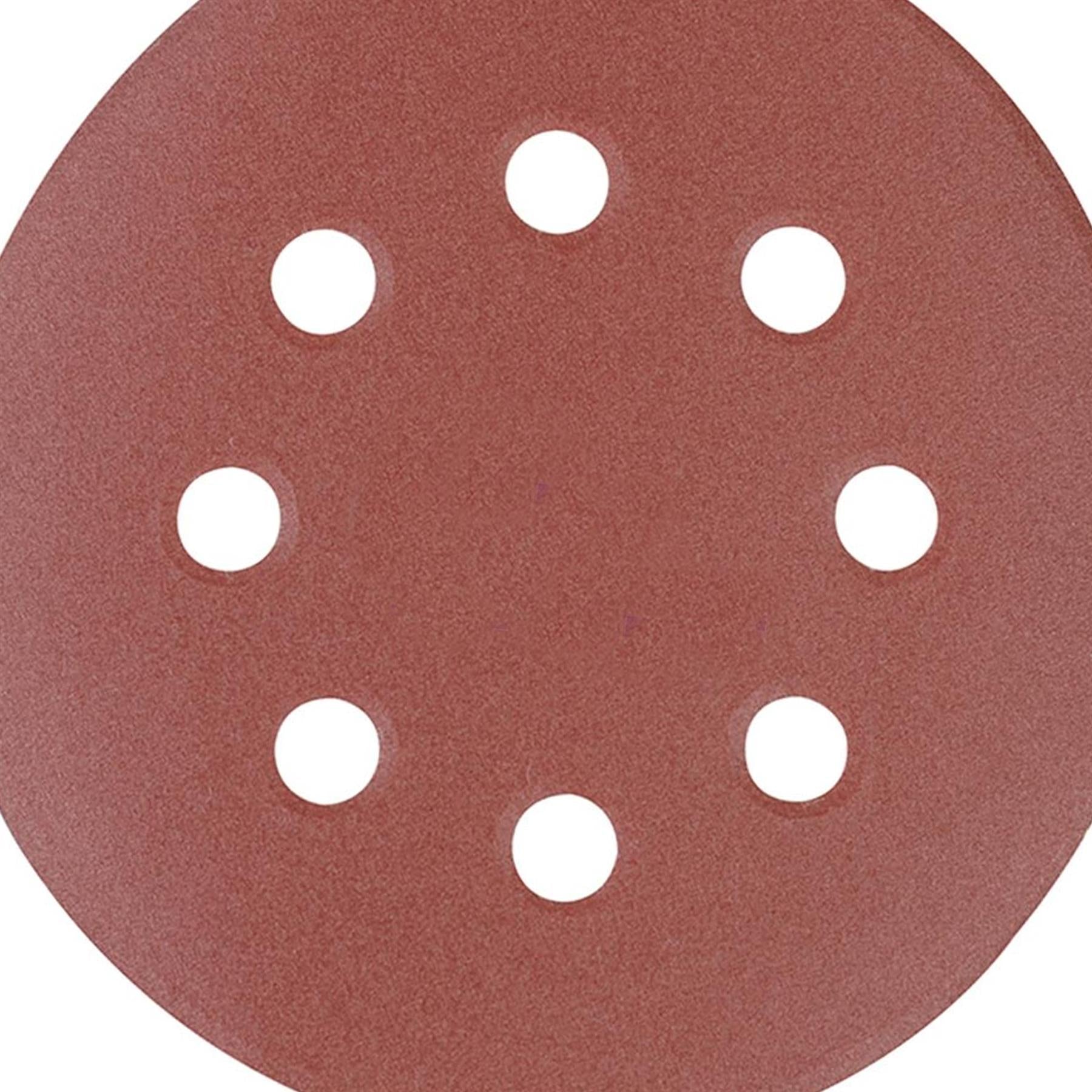 Punched Sanding Discs 125mm 10Pk Grit 60 Hook & Loop Aluminium Oxide DIY