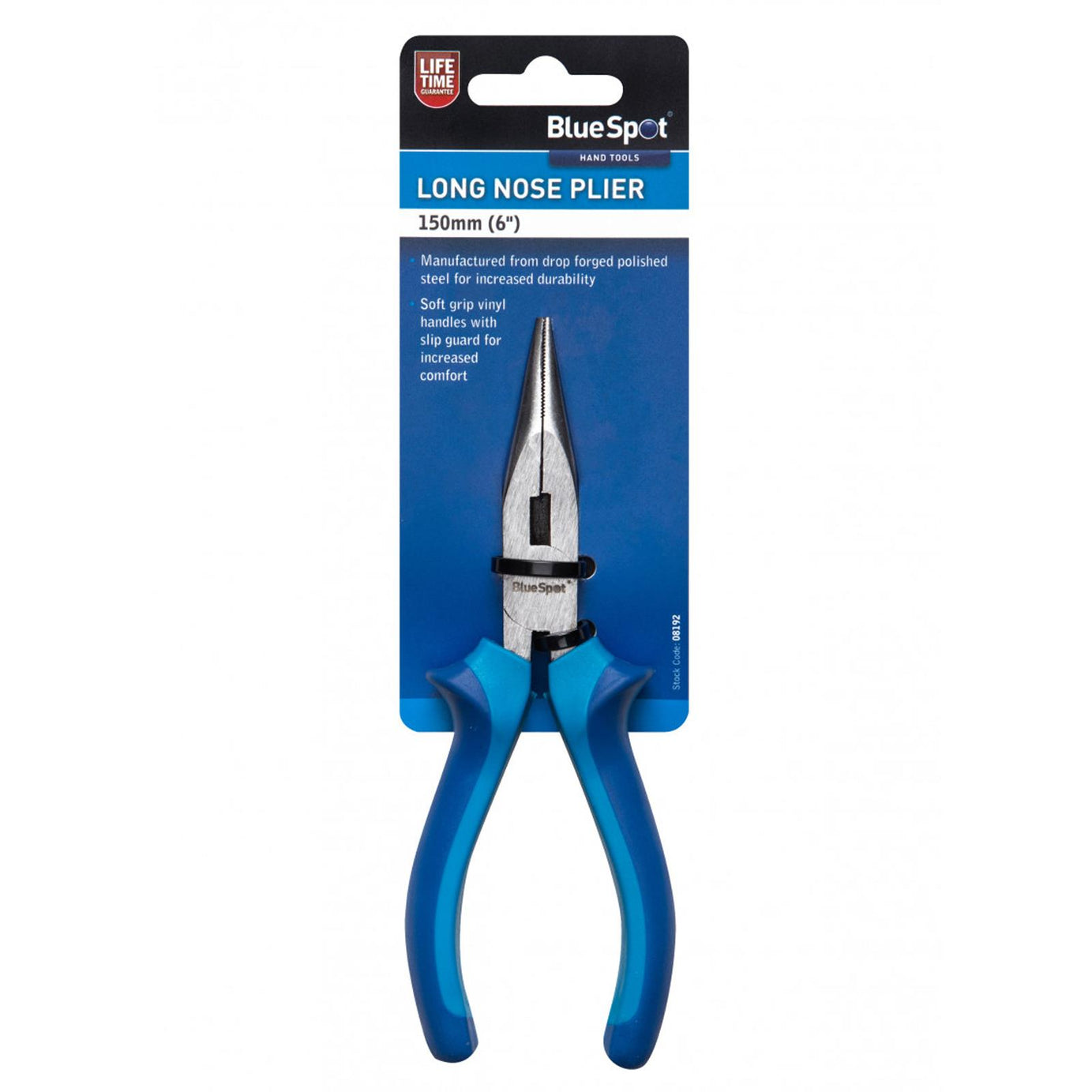 BlueSpot 150mm (6") Long Nose Plier Soft Grip Vinyl Handle Electrc Hand Tools