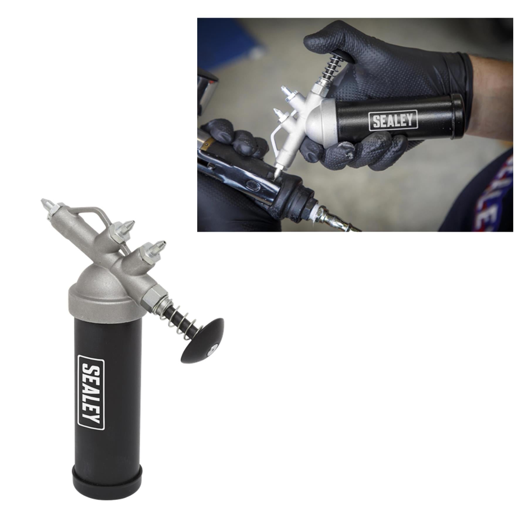 Sealey Push Type Mini Grease Gun With 0.7mm, 1.0mm and 1.4mm Nozzles