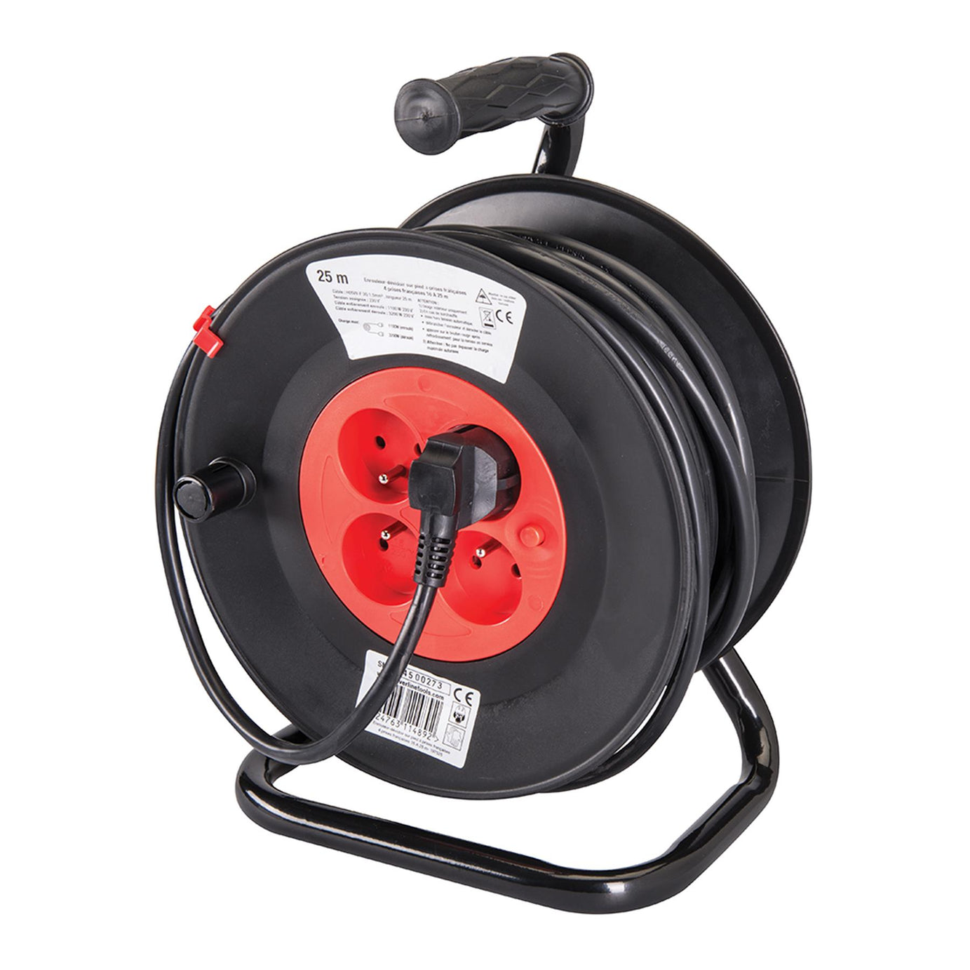 230V French Type E Cable Reel - European Freestanding 16A 25M 25M Long