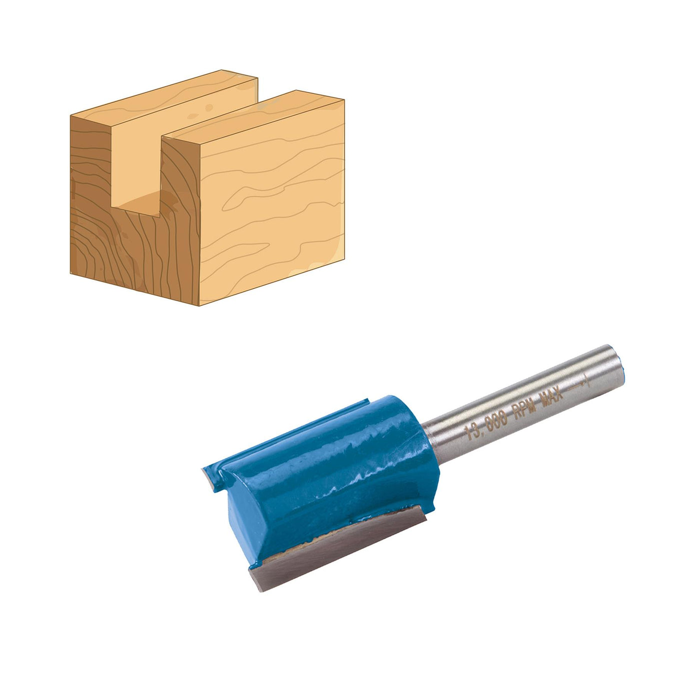 1/4" Shank Straight Imperial Cutter TCT Router Bits 3/4" Diameter x 1" Long DIY