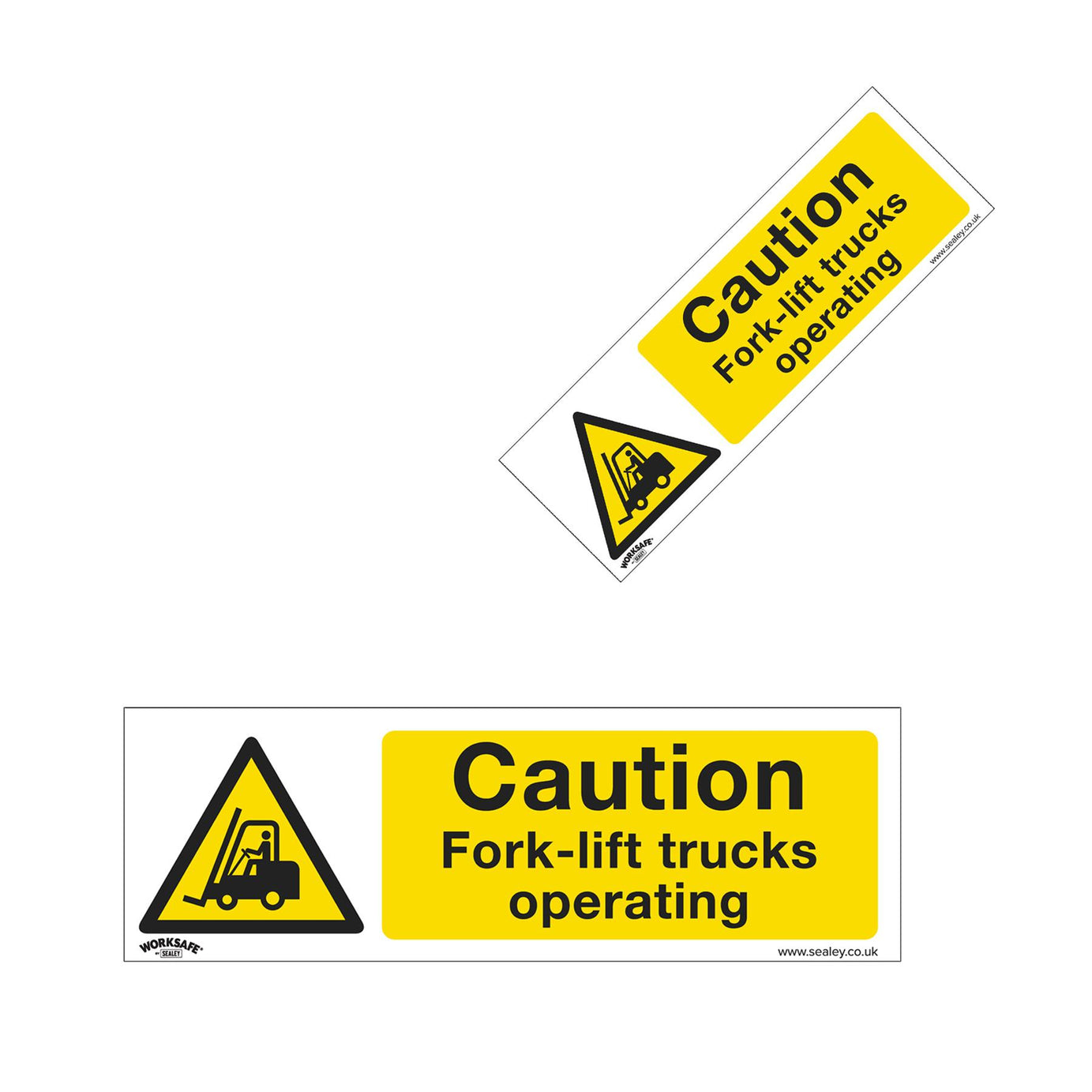 Sealey Safety Sign - Caution Fork-Lift Trucks -Self-Adhes. Pk of 10