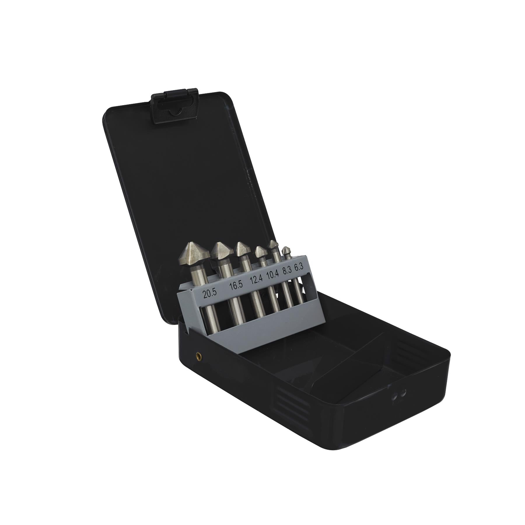 Sealey Countersink Bit Set 6pc 3 x V Flutes Drill Woodwork 6.3-20.5mm Joinery