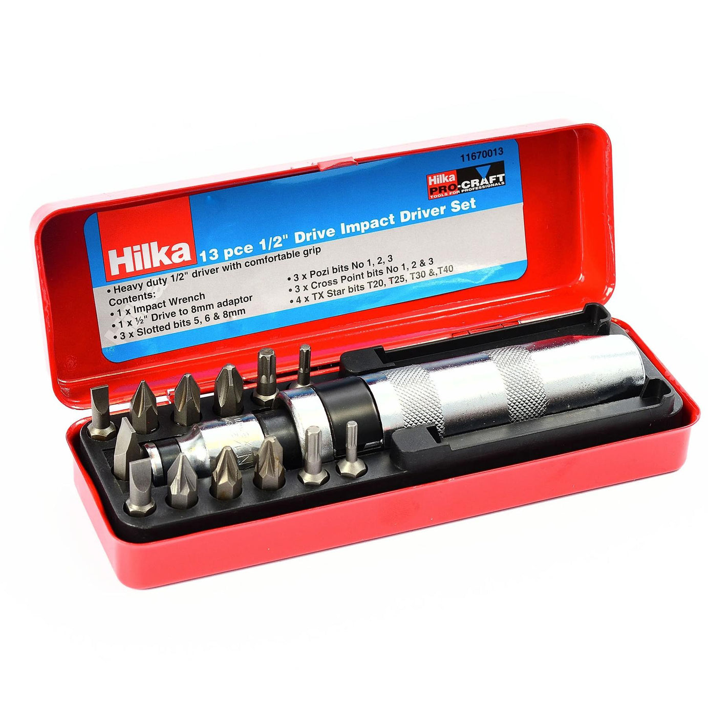 Hilka Impact Driver Set 13 Piece 1/2" Drive