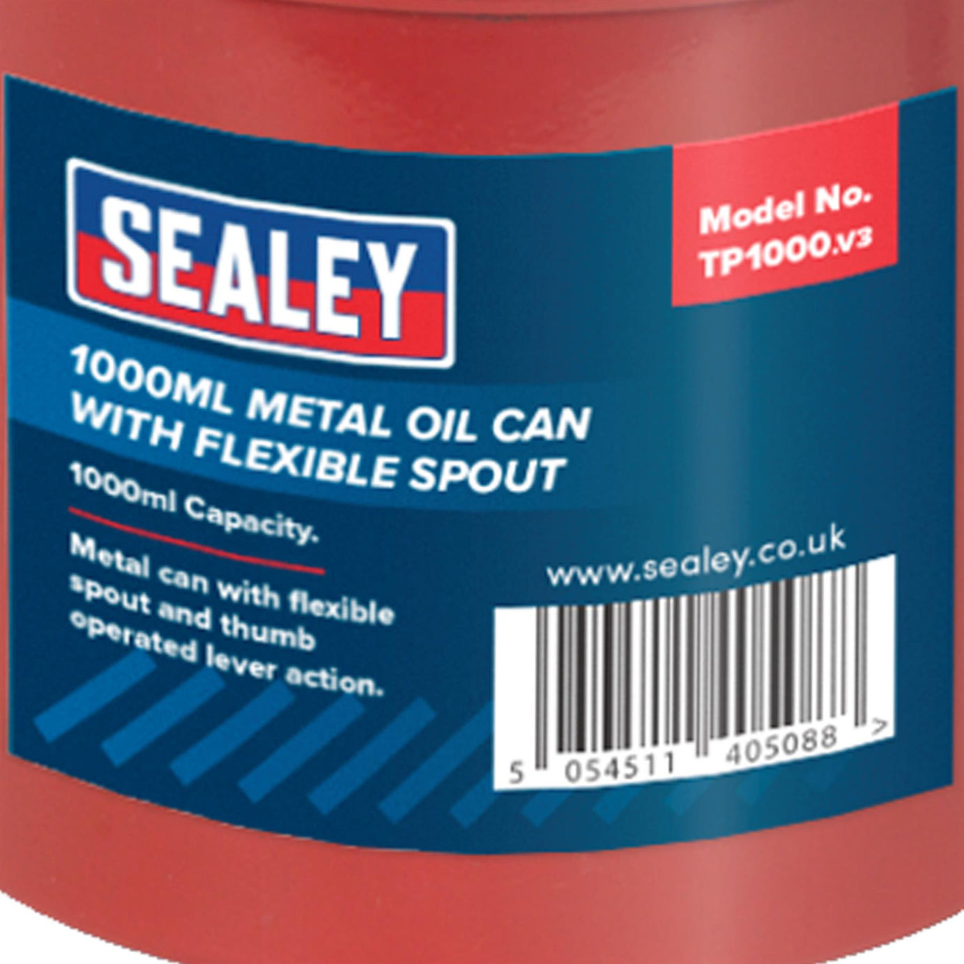 Sealey Metal Oil Can Flexible Spout 1000ml