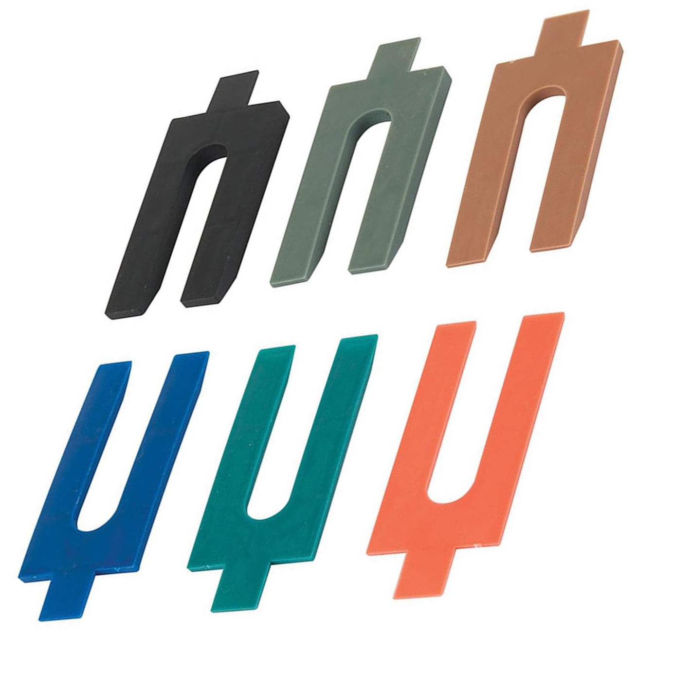 100Pk Assorted Plastic Packers 1mm 2mm 3mm 4mm 5mm and 6mm colour coded