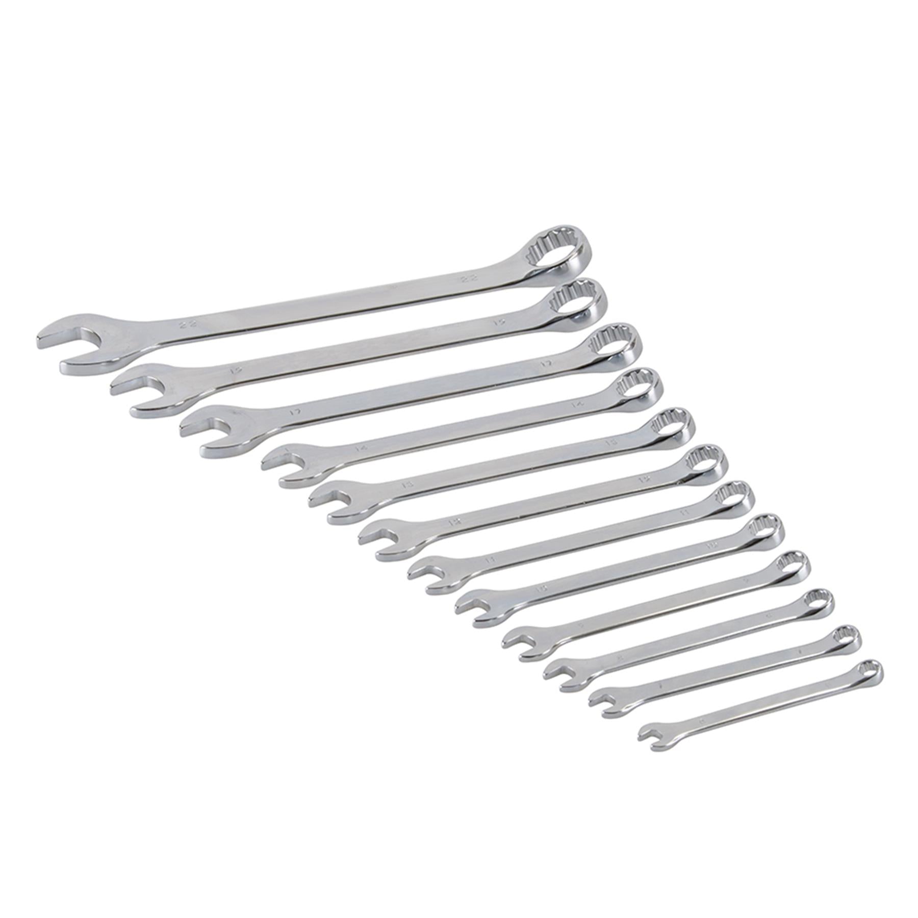 12Pce Combination Spanner Set 6mm - 22mm Drop-Forged Chrome Vanadium New