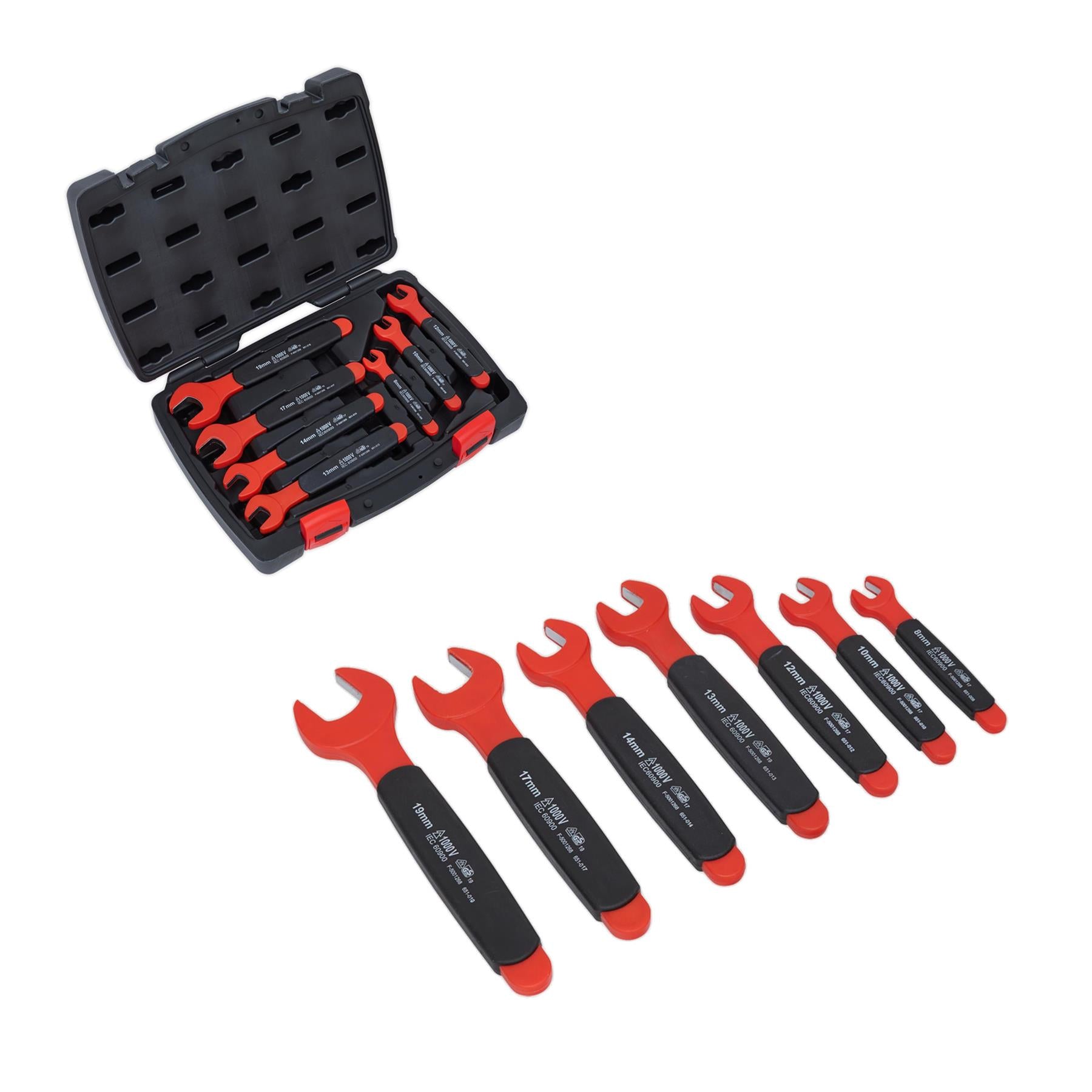 Sealey Insulated Open-End Spanner Set 7pc VDE Approved