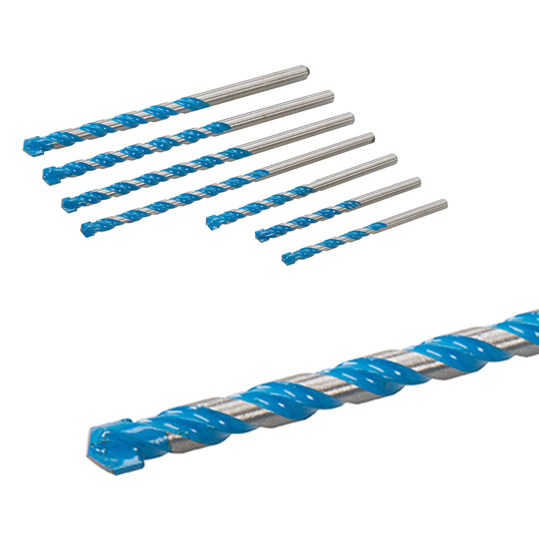 7Pce Multi Material Drill Bit Set Specially-Designed Tungsten Carbide Tip