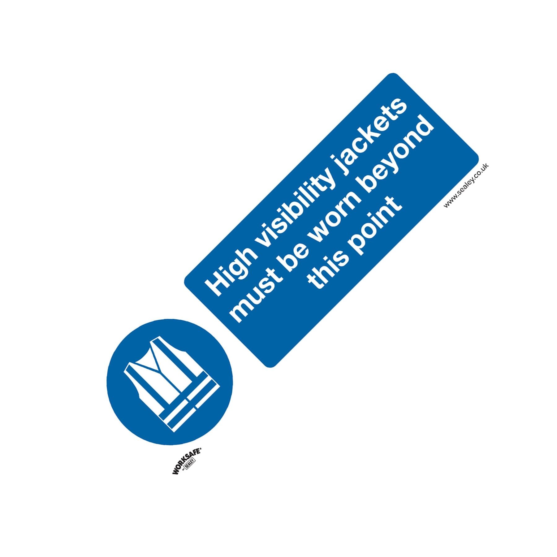 Sealey Adhes. Sign-High Vis. Jackets Must Be Worn Beyond This Point