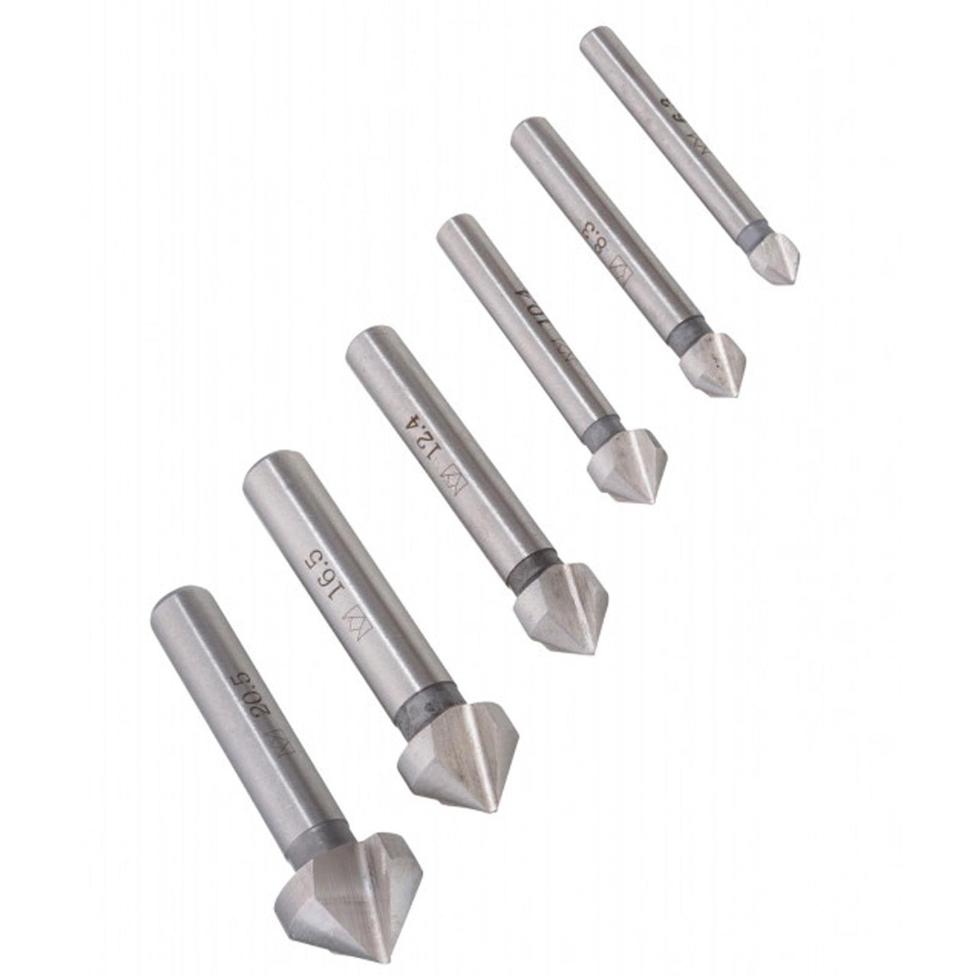 BlueSpot 6pc HSS Screw Countersink Drill Bit Set For Steel Plastic Wood Bits 6.3-20.5mm