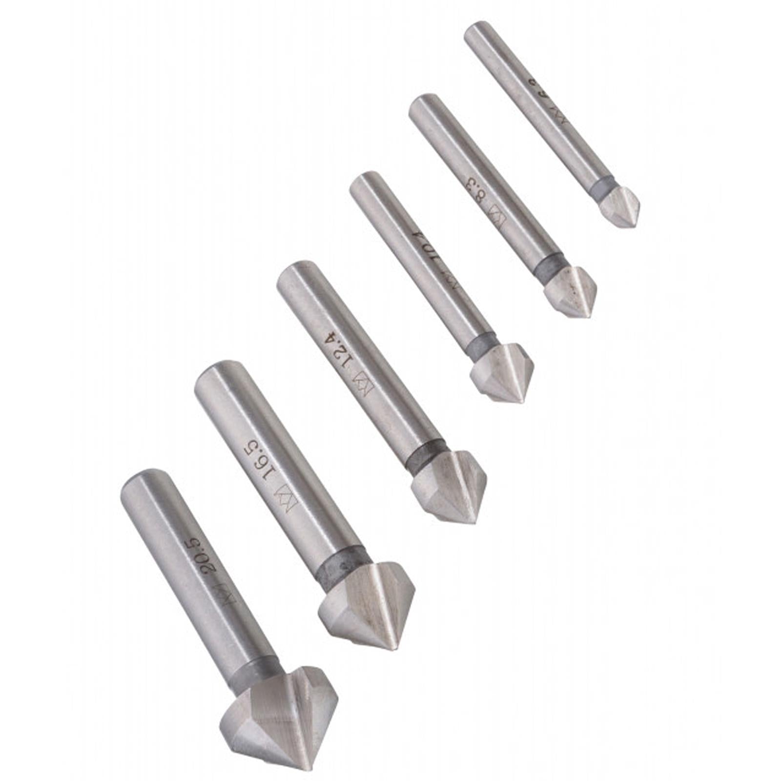 BlueSpot 6pc HSS Screw Countersink Drill Bit Set For Steel Plastic Wood Bits 6.3-20.5mm
