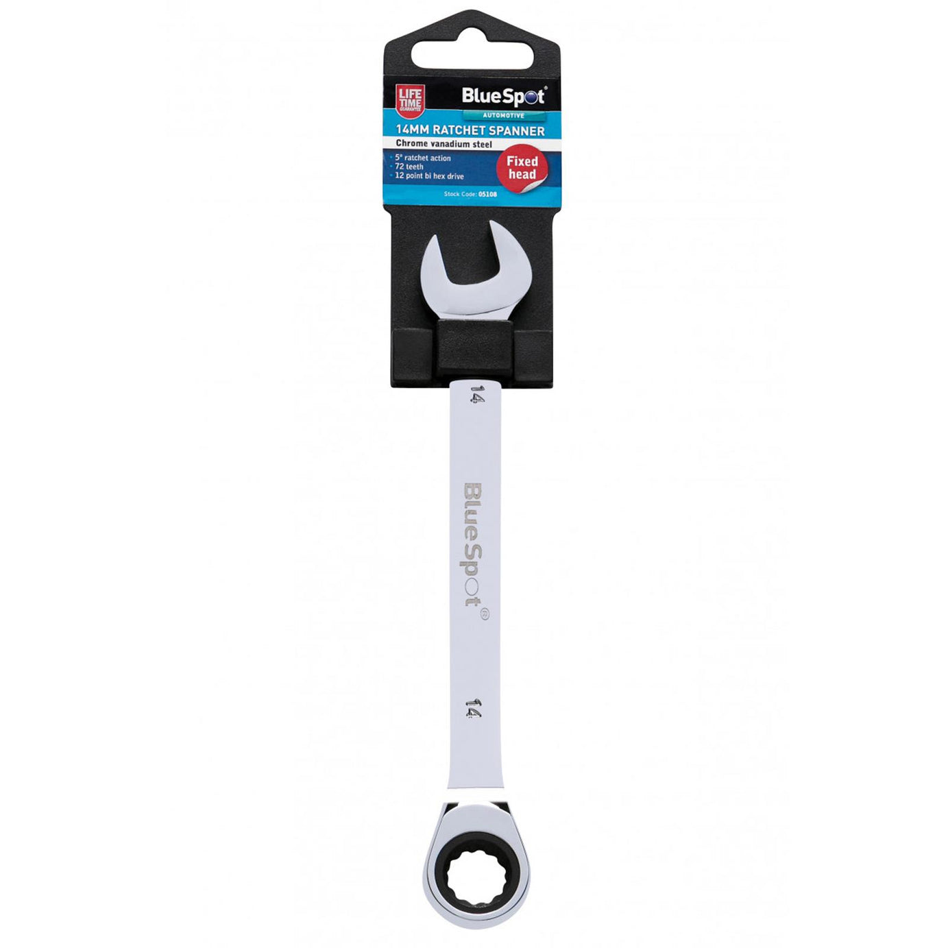 Blue Spot Fixed head Ratchet Spanner Combination Ring open end Wrench 14mm