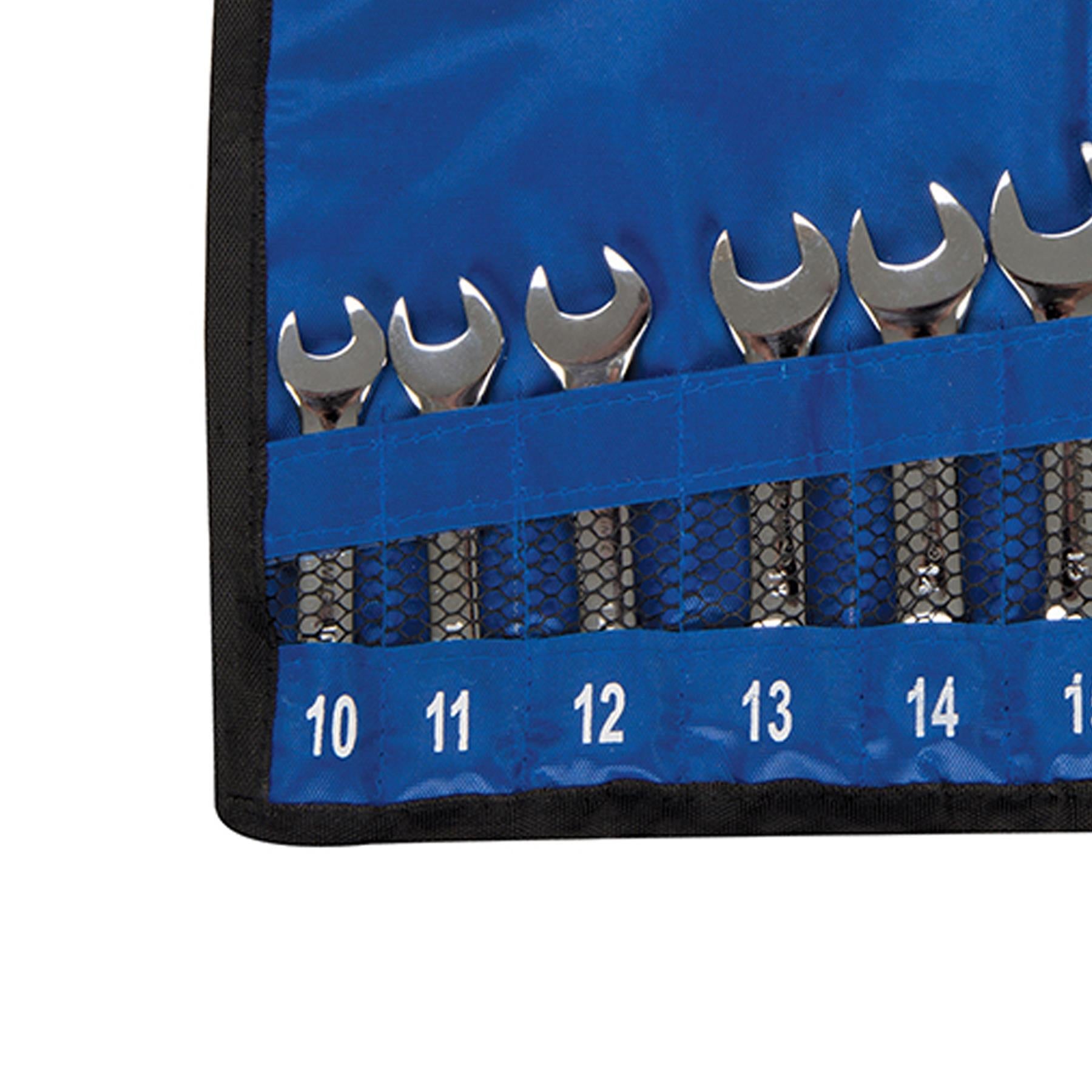 New 10Pc Confined Space Stubby Crv Combination Spanner Set 10mm - 19mm Short