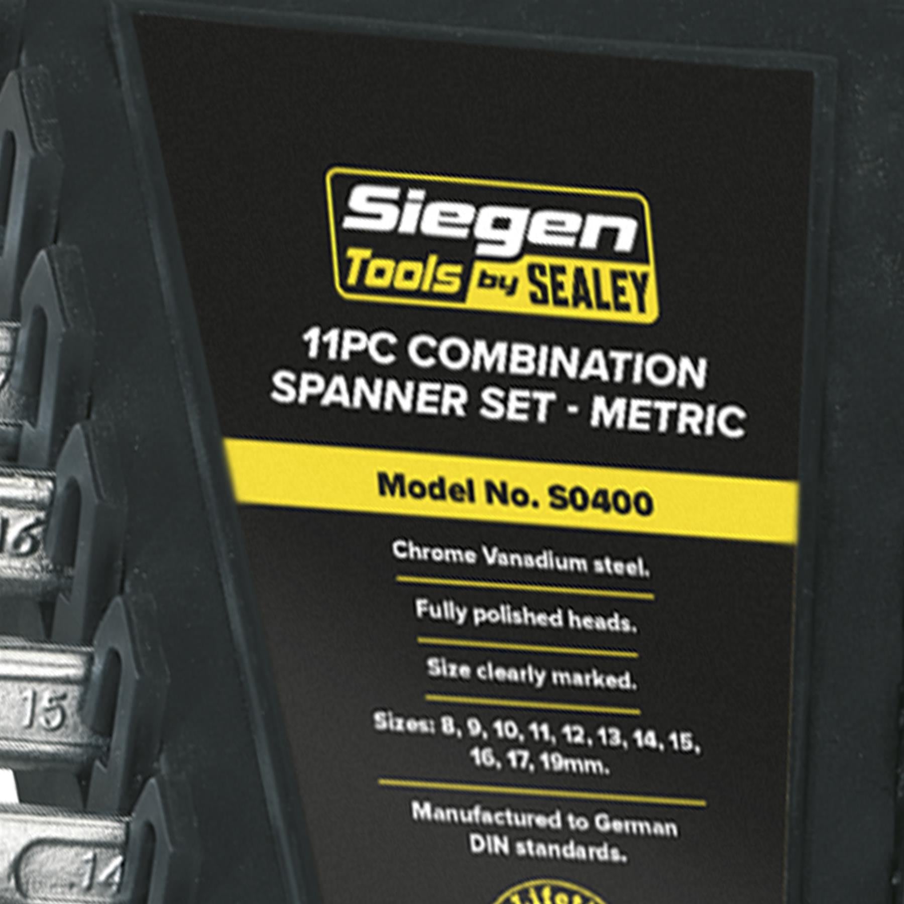 Sealey Combination Spanner Set 11pc Metric