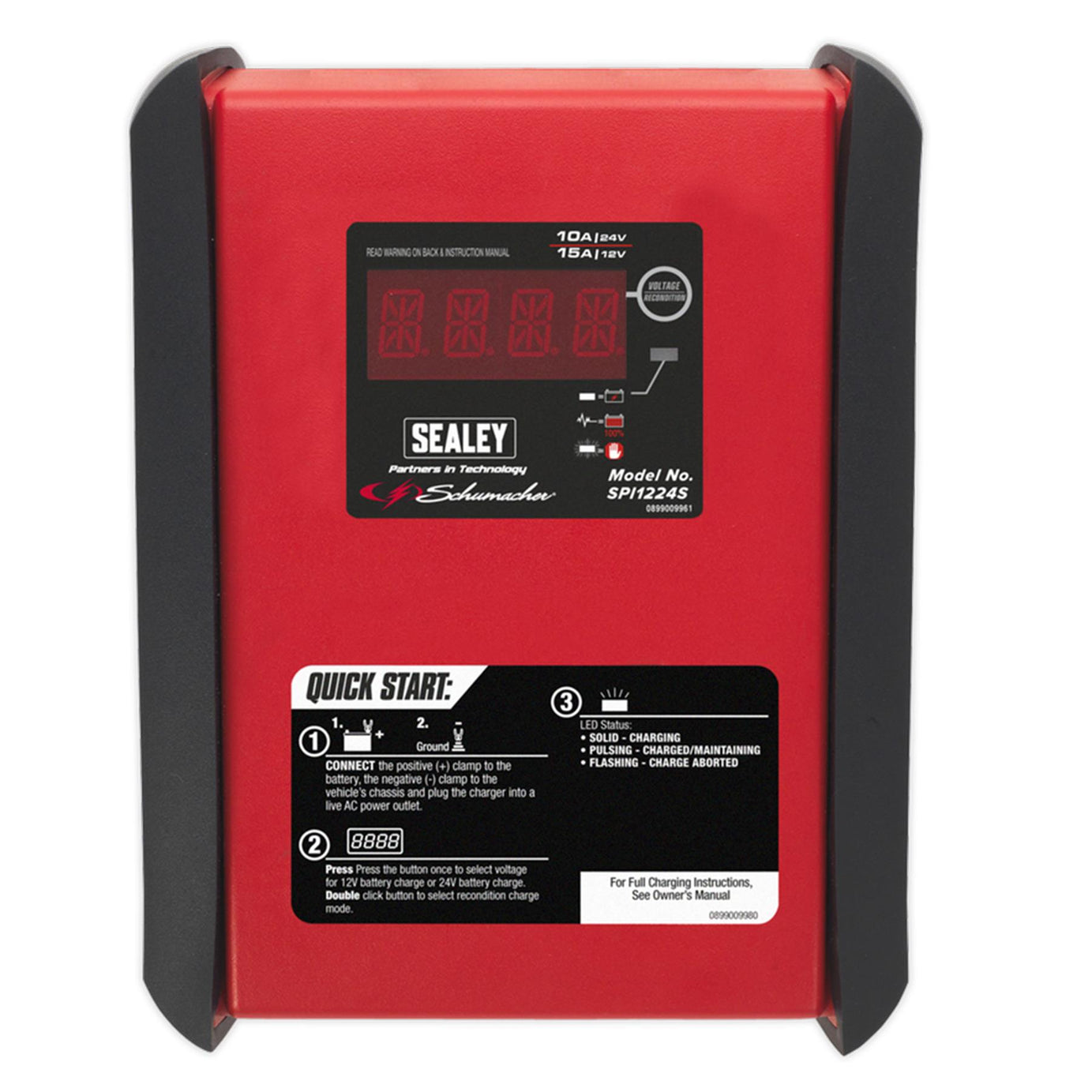 Sealey Schumacher Intelligent Speed Chg Batt Chgr 12V 15A/24V 10A