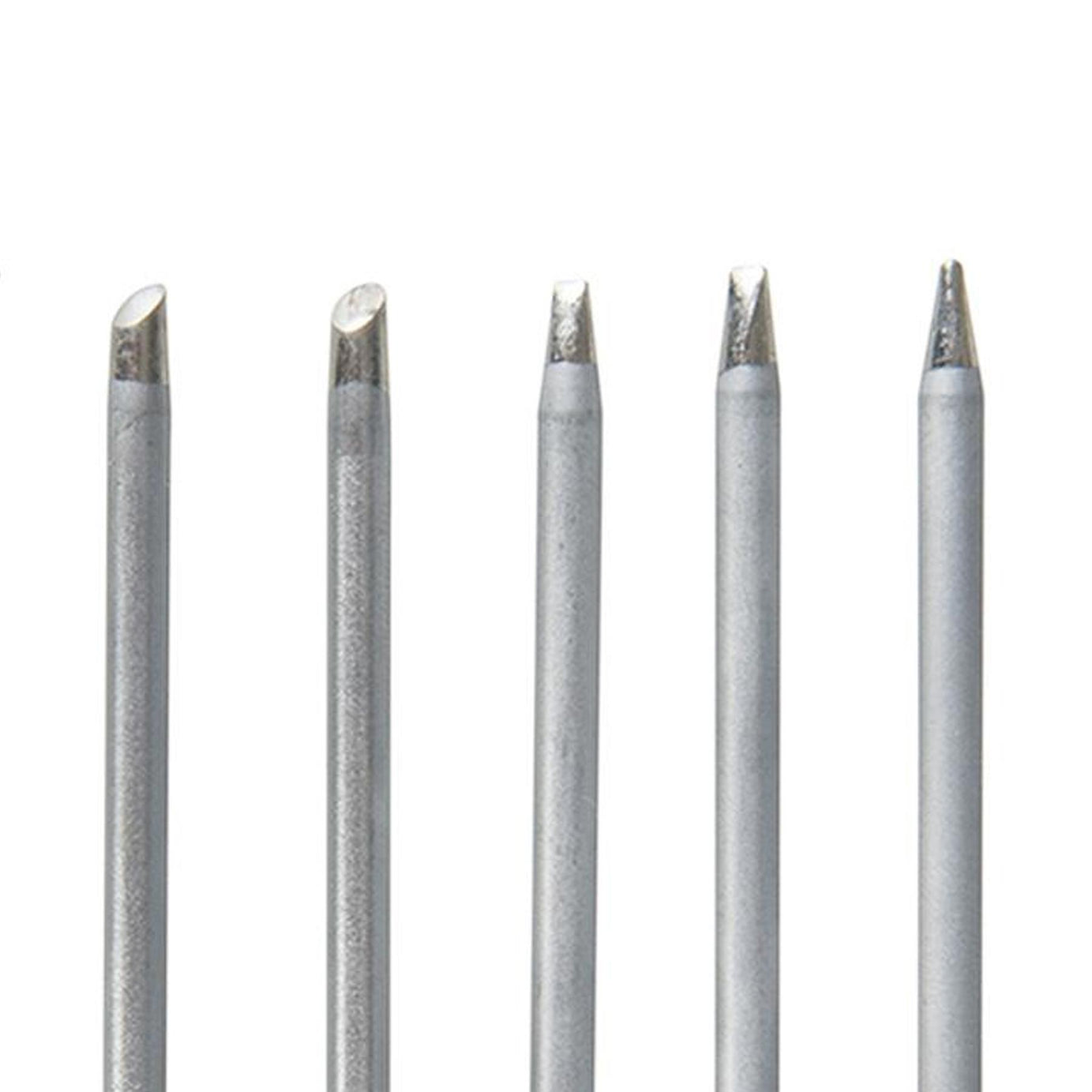 10Pce Soldering Iron Tips Set - 15 & 25W 3 X Point, Chisel, 2 X Bent & Tips