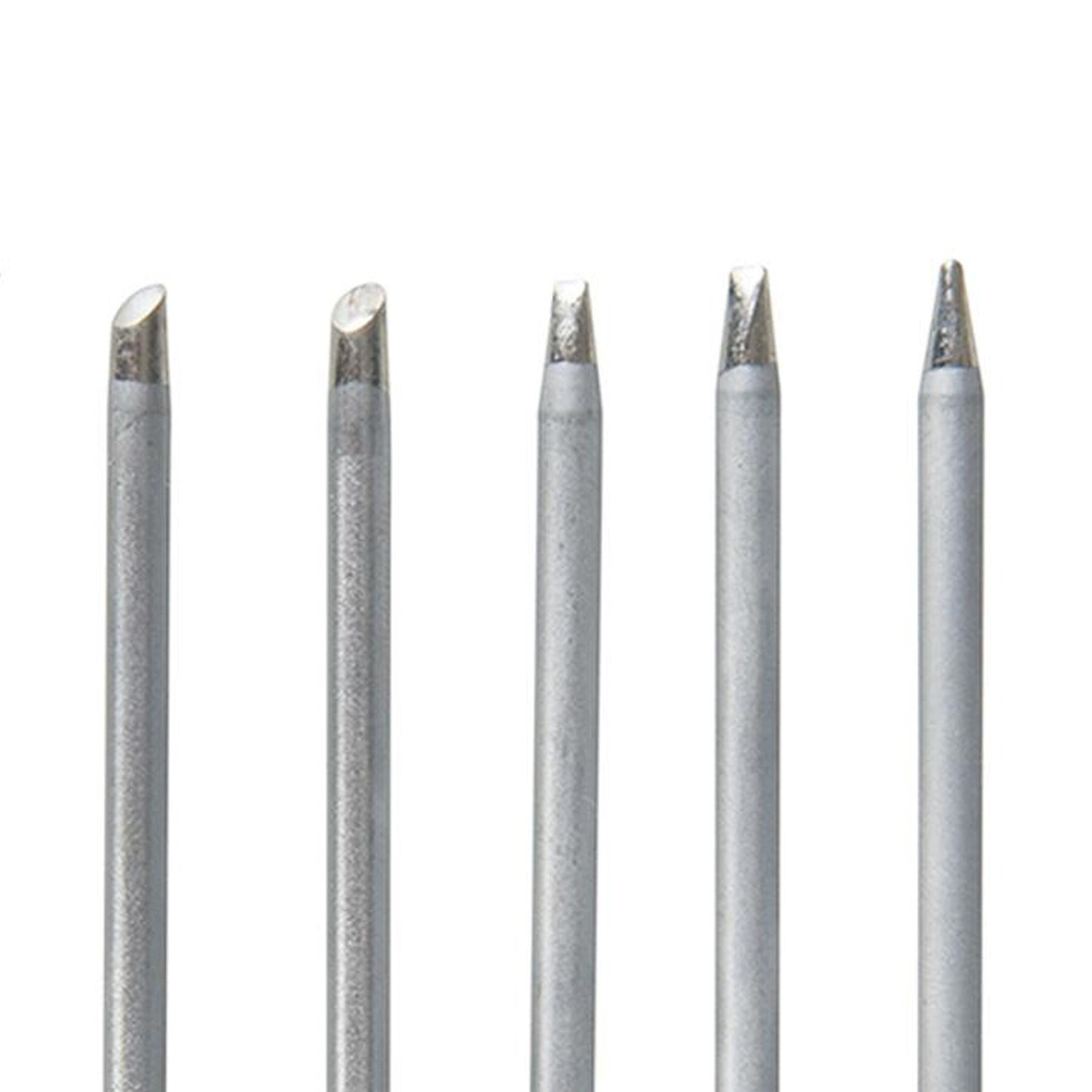 10Pce Soldering Iron Tips Set - 15 & 25W 3 X Point, Chisel, 2 X Bent & Tips