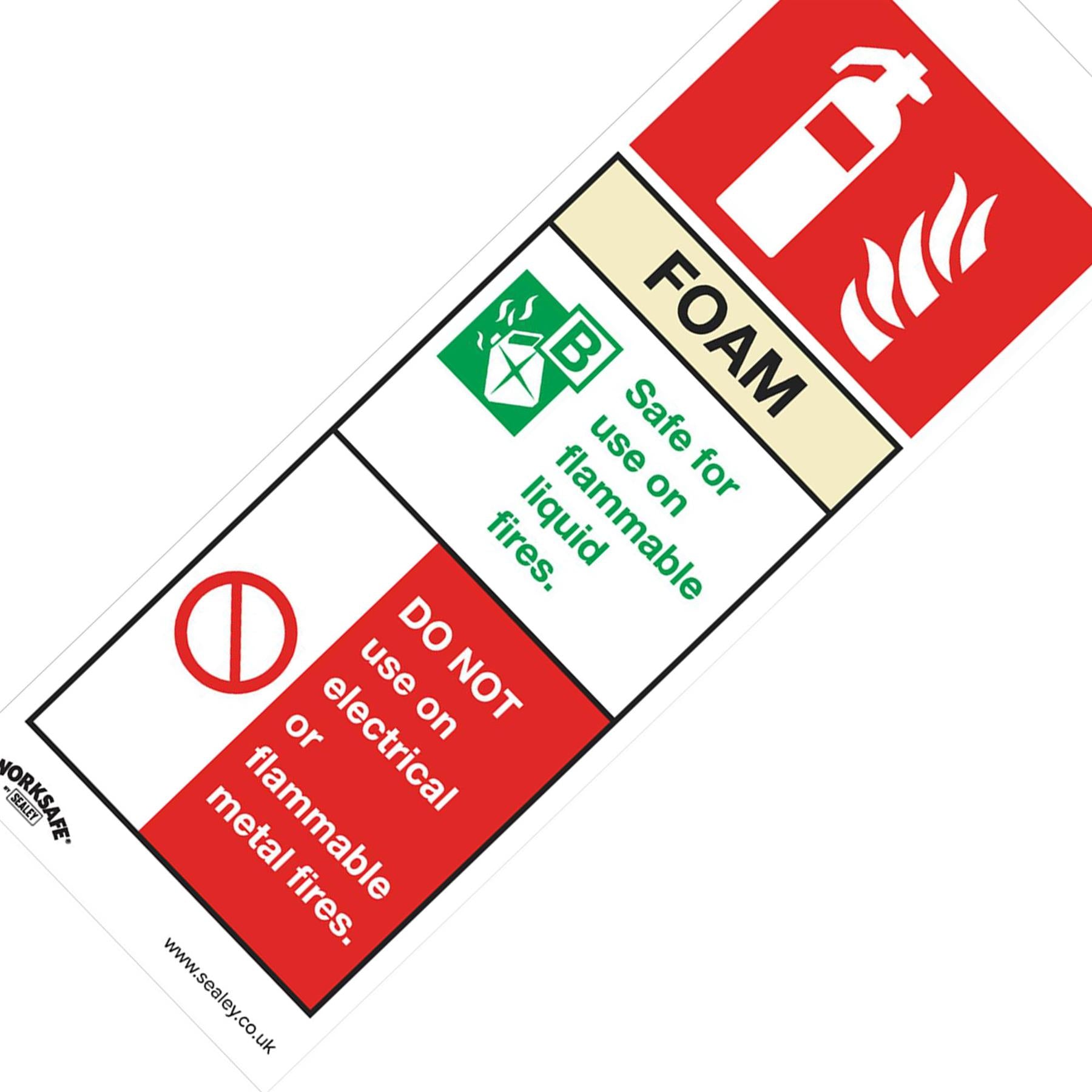 Safe Conditions Safety Sign - Foam Fire Extinguisher - Self-Adhesive Vinyl