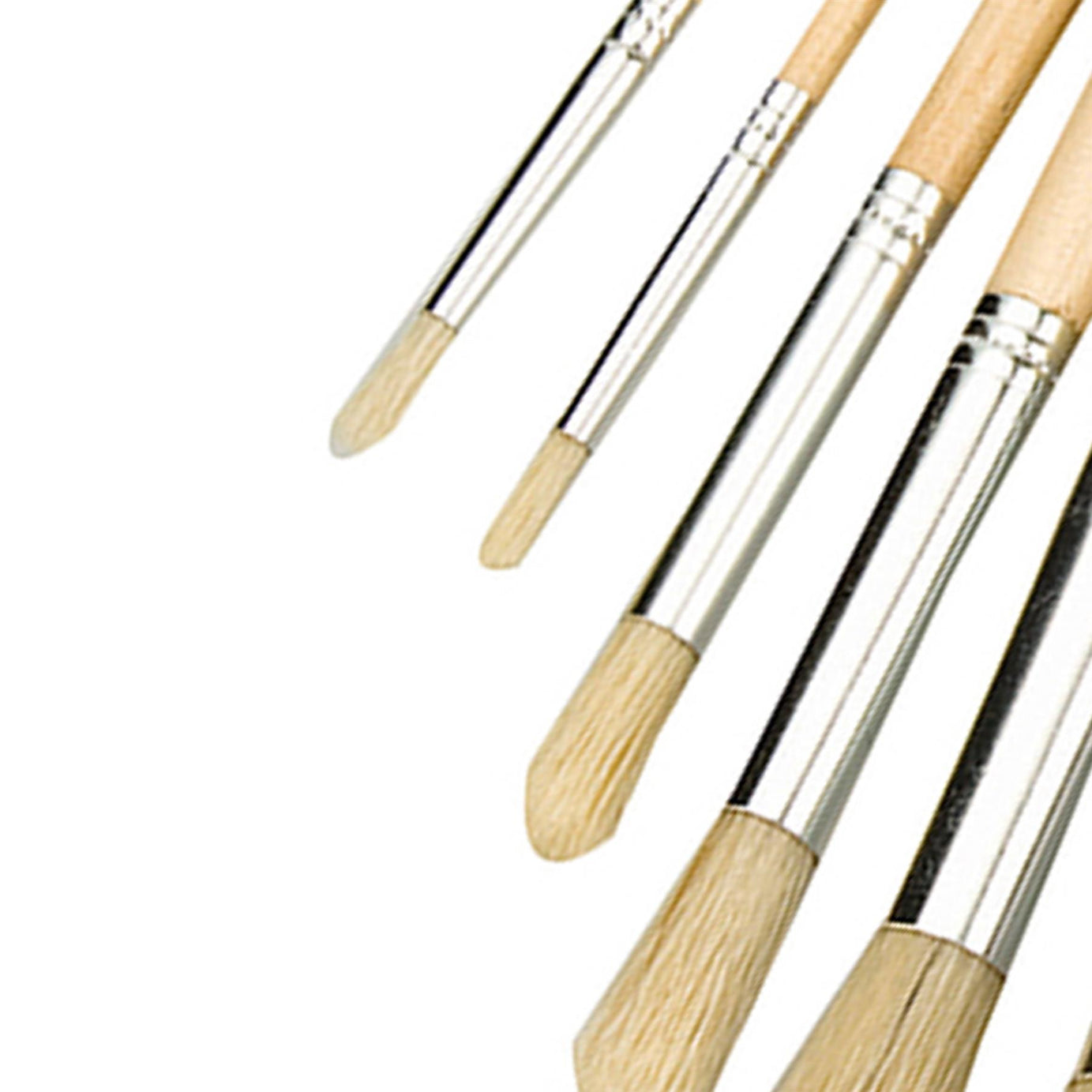 12Pce Artists Paint Brush Set - Round Tips Sizes From 1mm - 12mm For Finishing