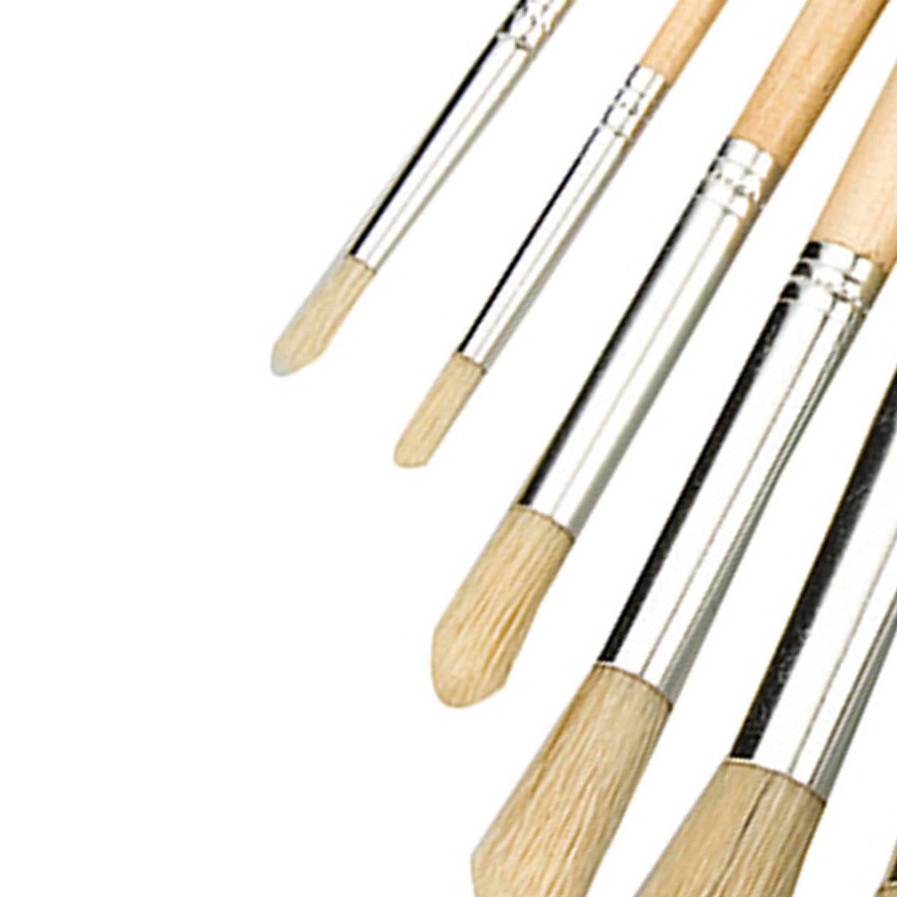 12Pce Artists Paint Brush Set - Round Tips Sizes From 1mm - 12mm For Finishing