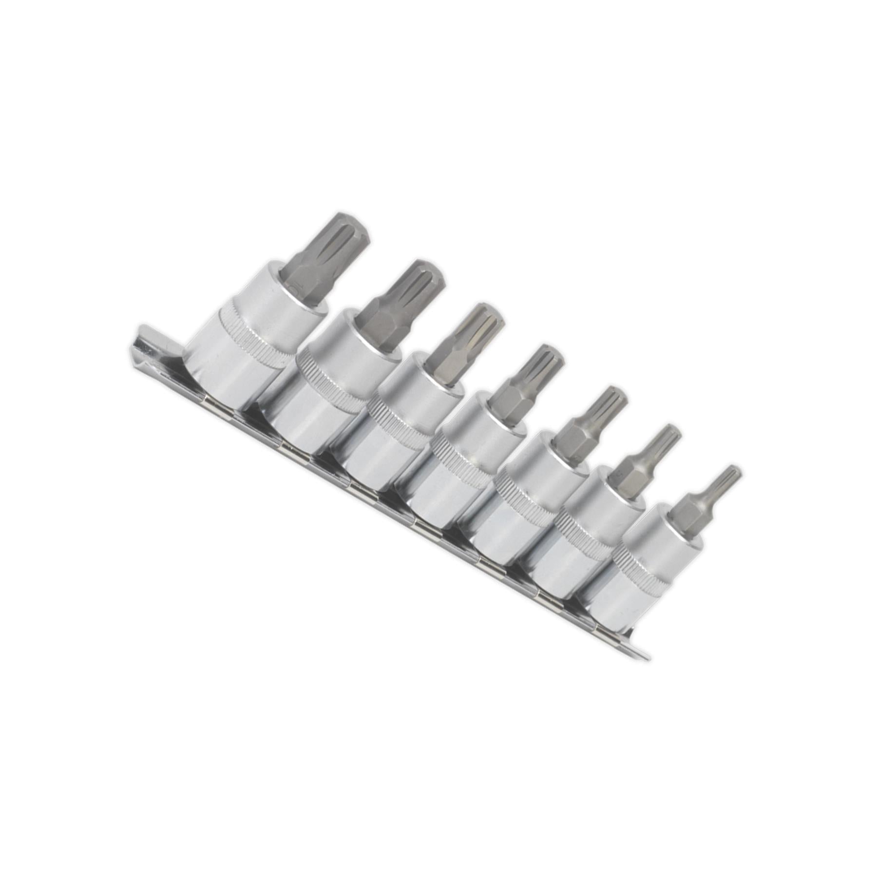 Sealey Ribe Socket Bit Set 7pc 3/8"Sq Drive 50mm
