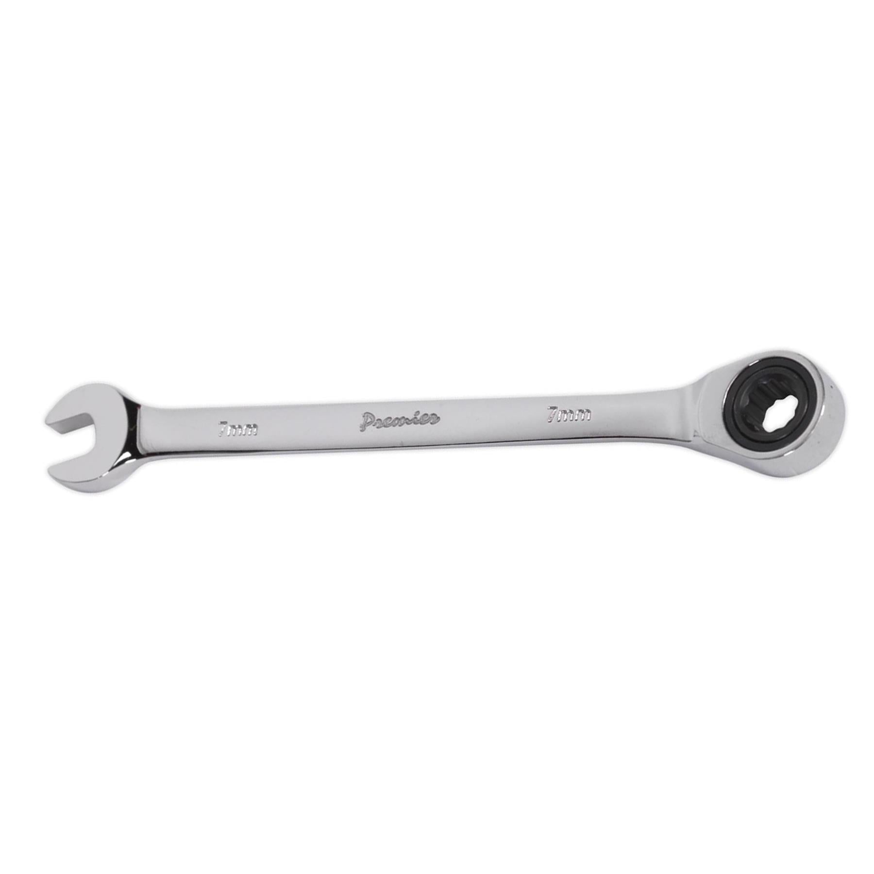 Sealey Ratchet Combination Spanner 7mm Chrome Vanadium Steel