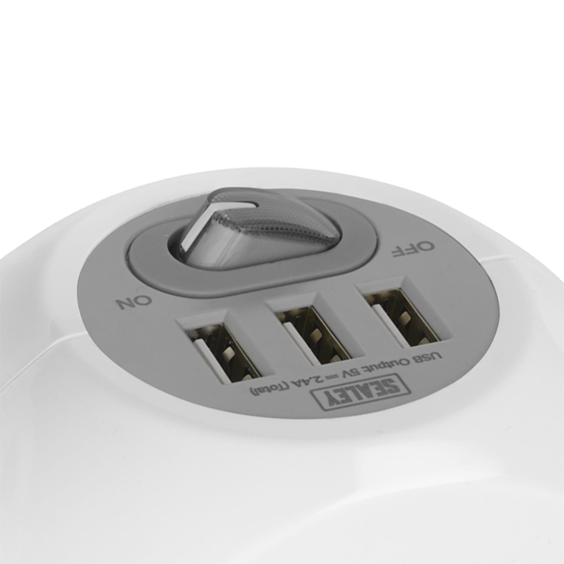 Sealey Ext. Cable Cube 1.4m 3 x 230V + 3xUSB & Wireless Charge Pad