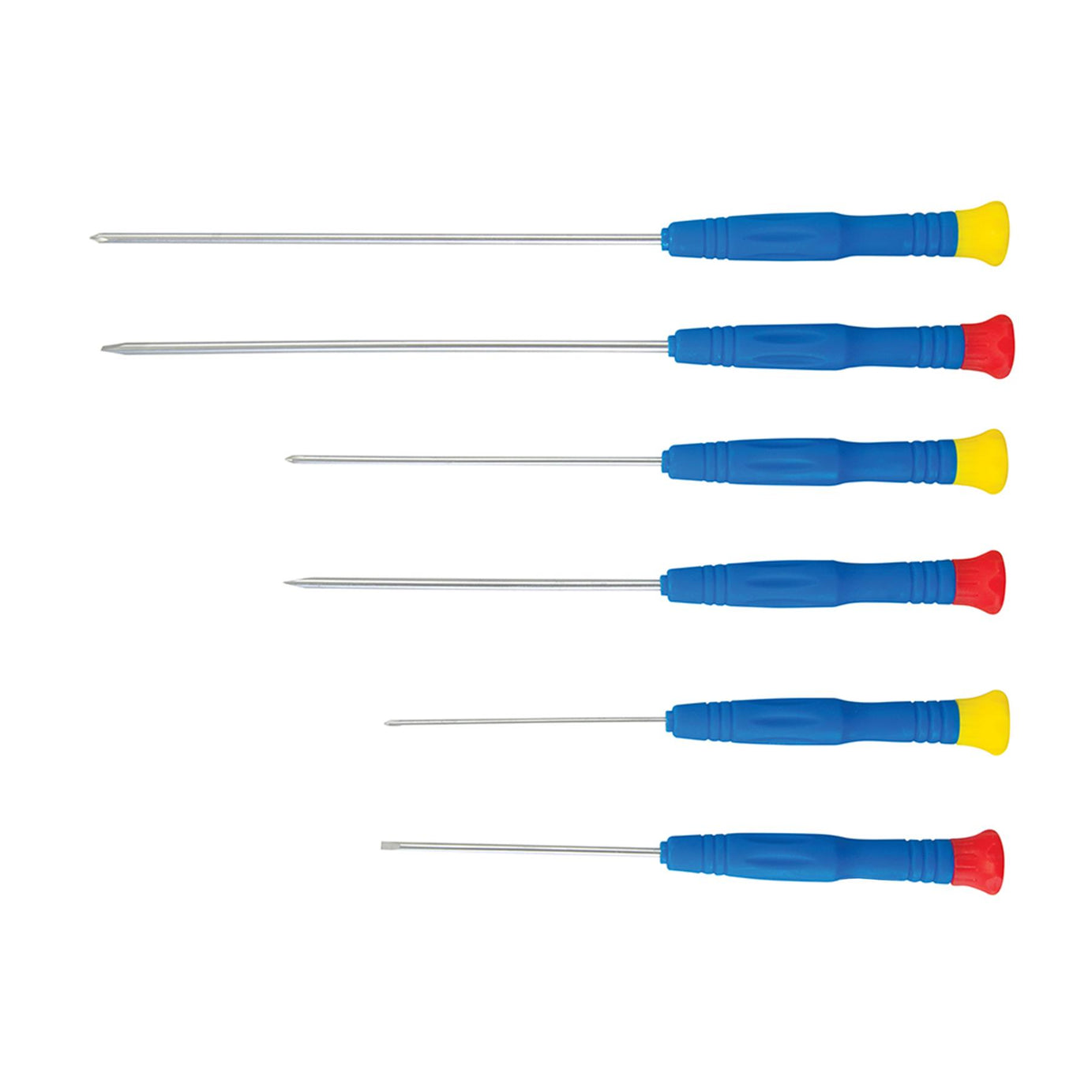 6Pce Extra-Long Precision Screwdriver Set Hardened & Tempered Steel Blades