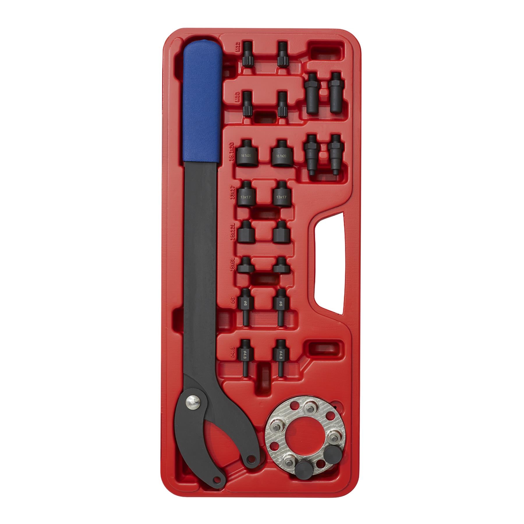Sealey Pulley Holding/Turning Set 24pc - VAG Adaptor Plate & Handle