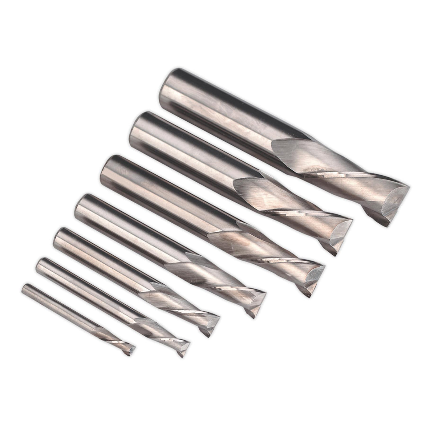 Sealey HSS End Mill Set 4-16mm 2 Flute Comprehensive Range Of High Quality