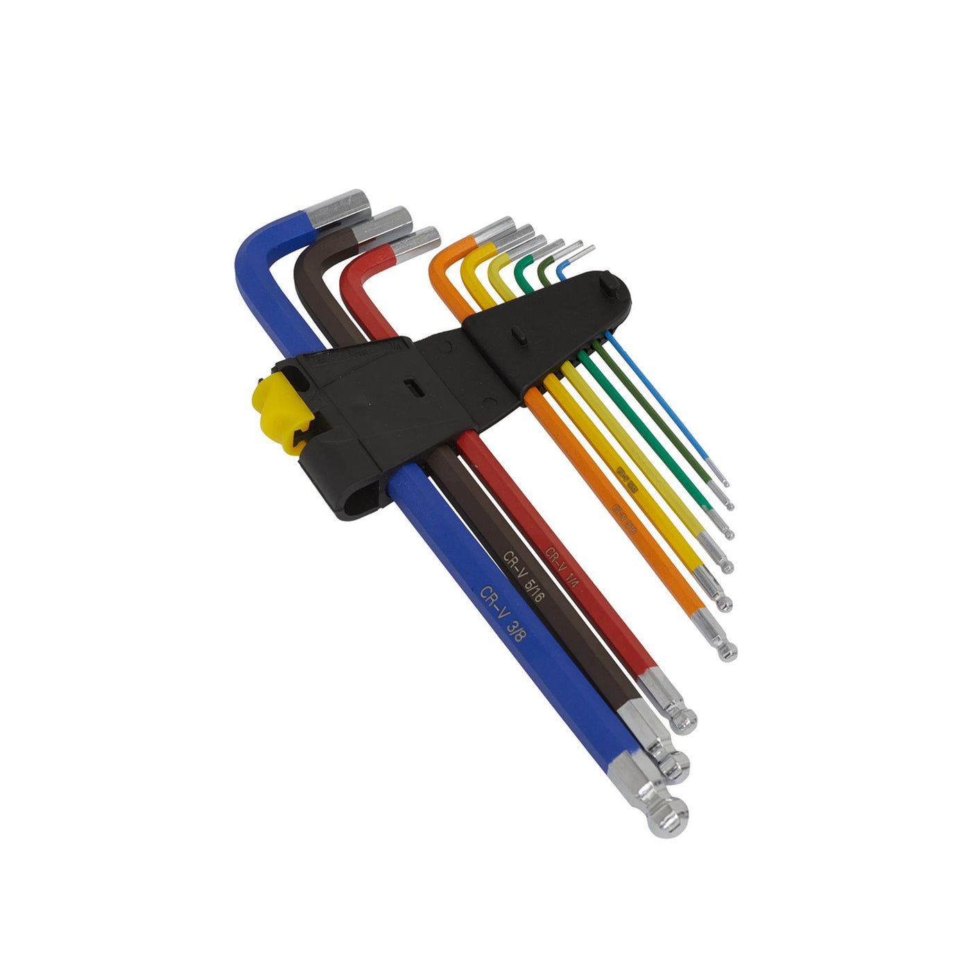 Sealey Ball-End Hex Key Set Extra-Long 9pc Colour-Coded Imperial