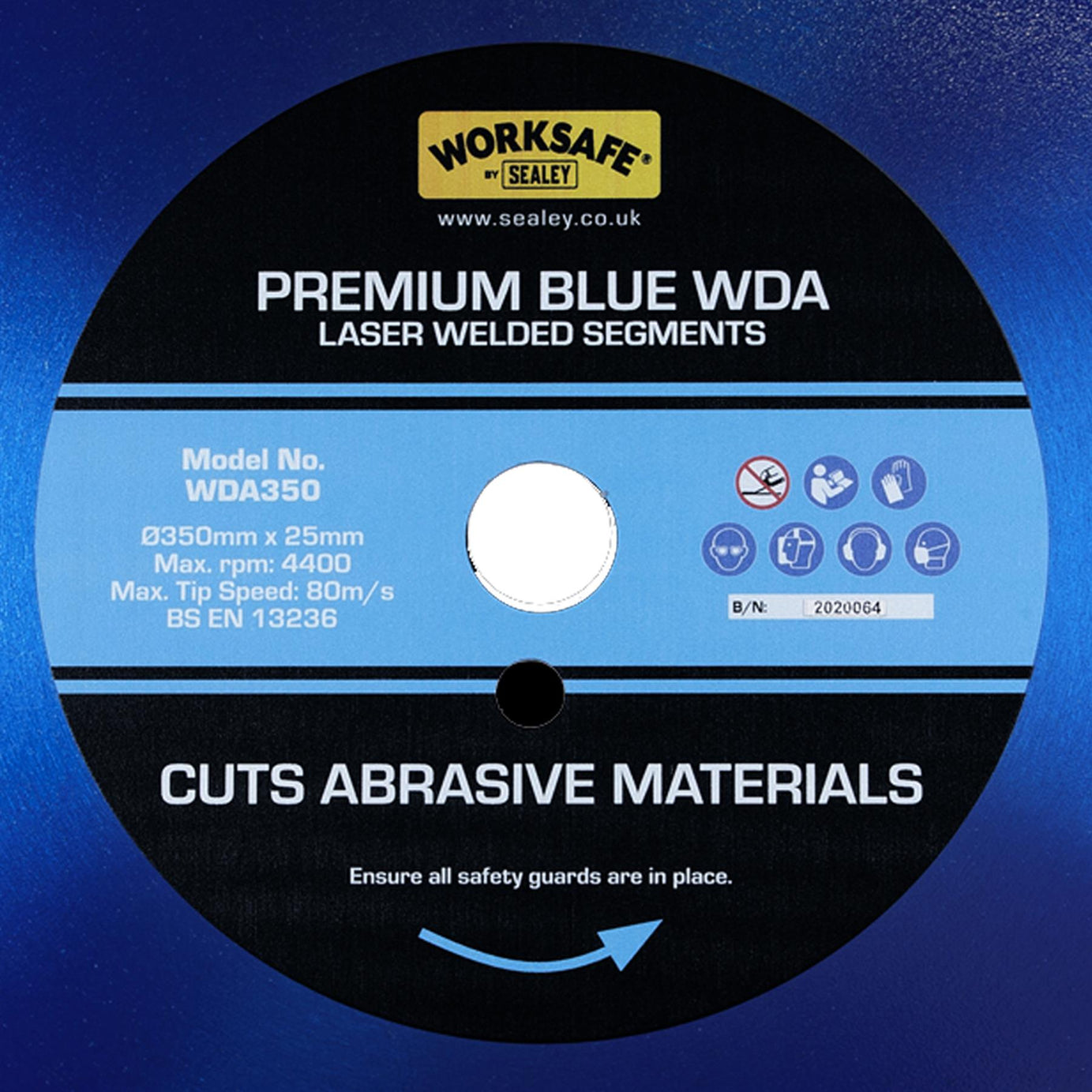 Premium Blue WDA Diamond Blade 350 x 25mm.Sealey