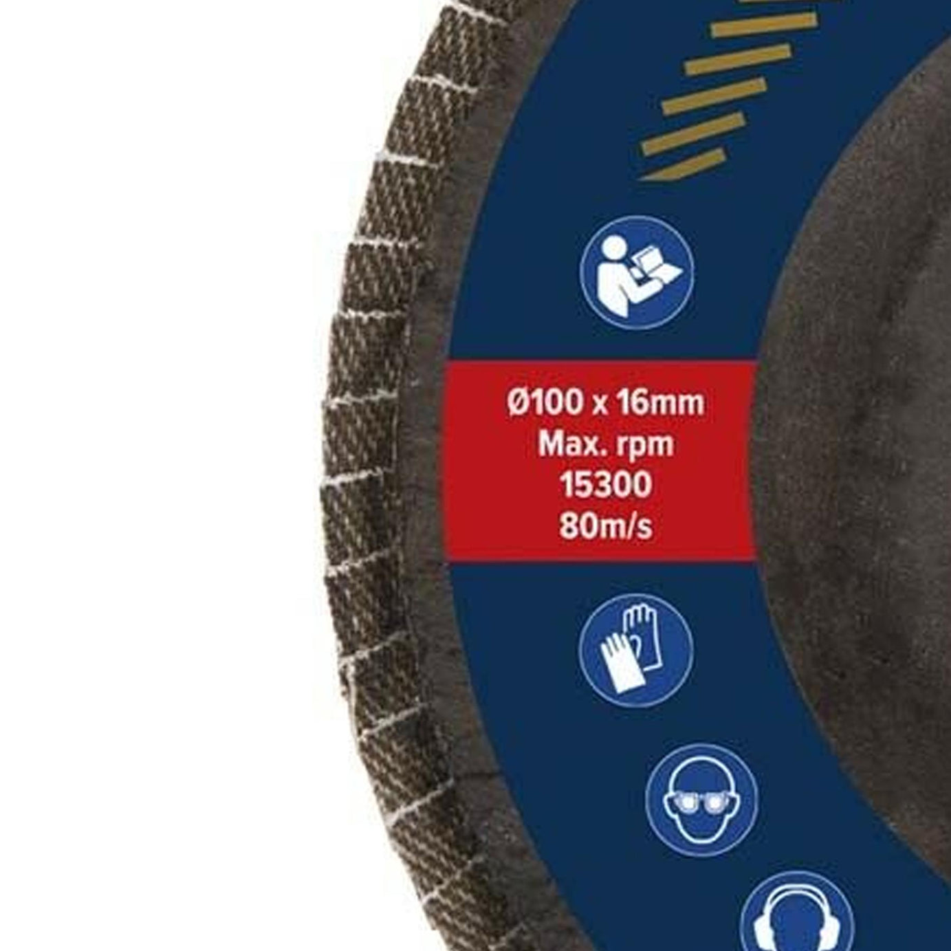 Sealey Flap Disc Aluminium Oxide 100mm 16mm Bore 120Grit