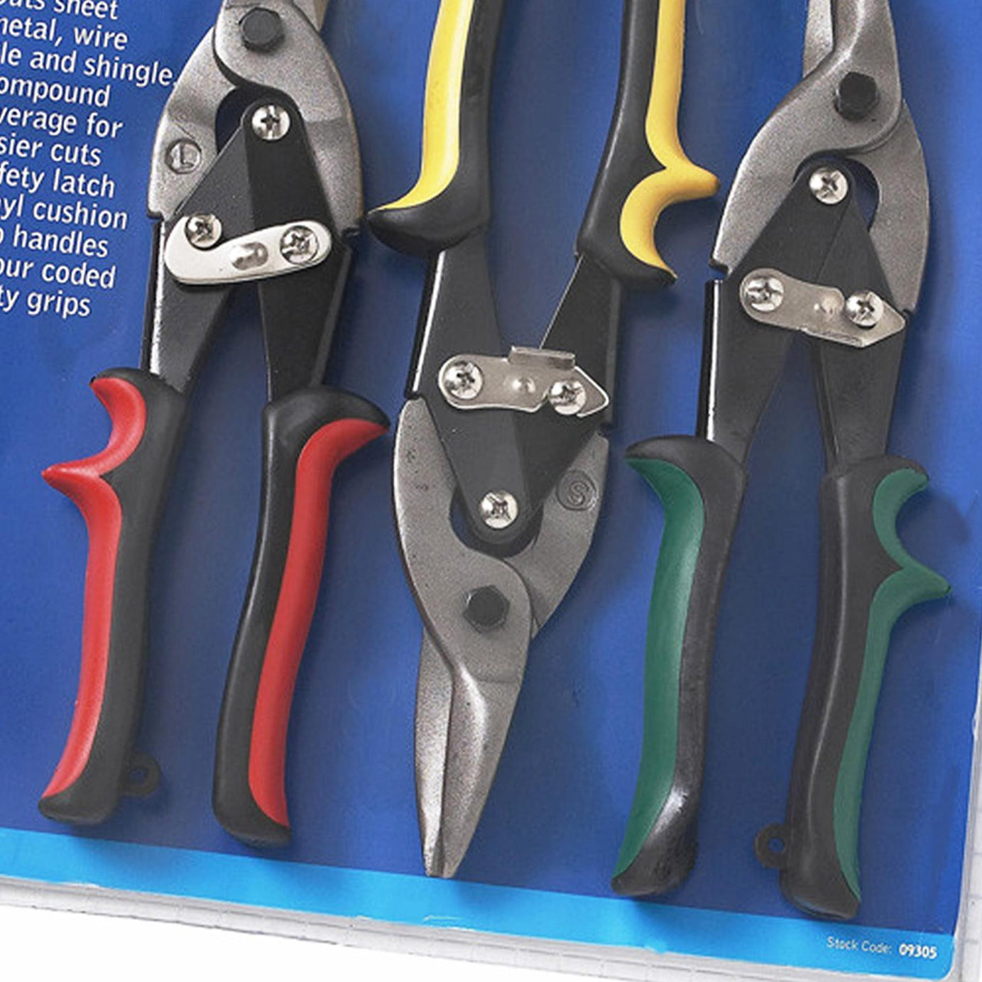 Bluespot Heavy Duty 3pc 250mm 10" Tin Snips Set Sheet Metal Cutters Aluminium Soft Grip