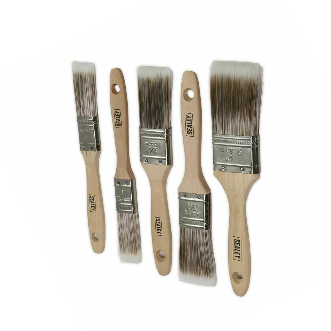 Sealey Wooden Handle Paint Brush Set 5pc
