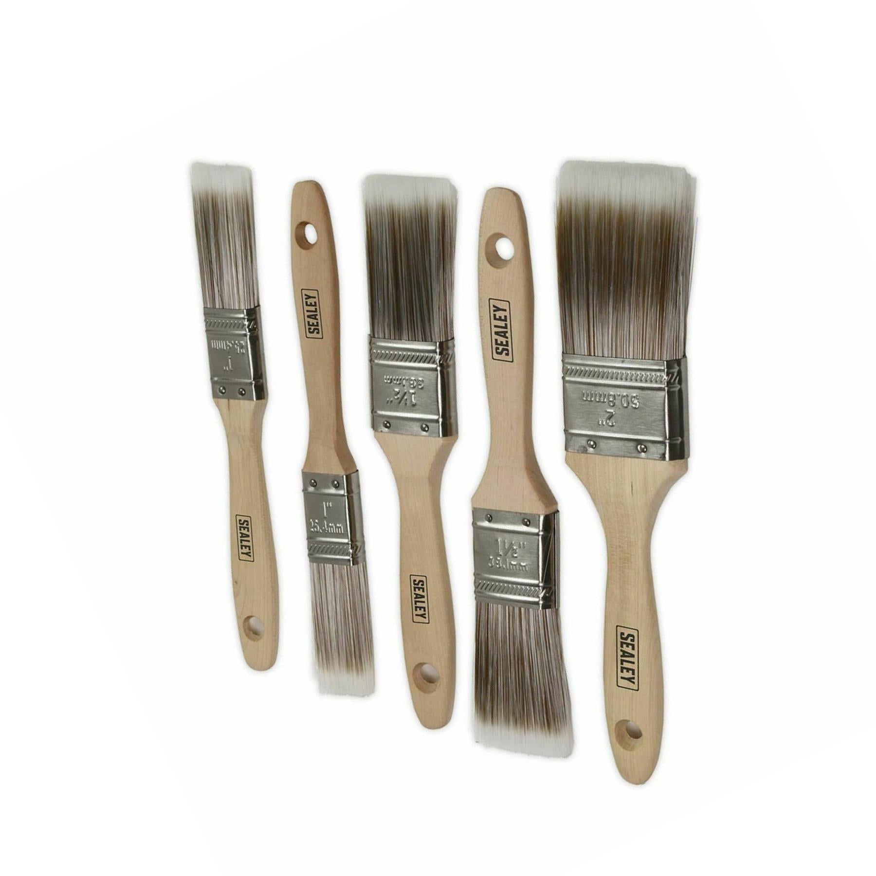 Sealey Wooden Handle Paint Brush Set 5pc