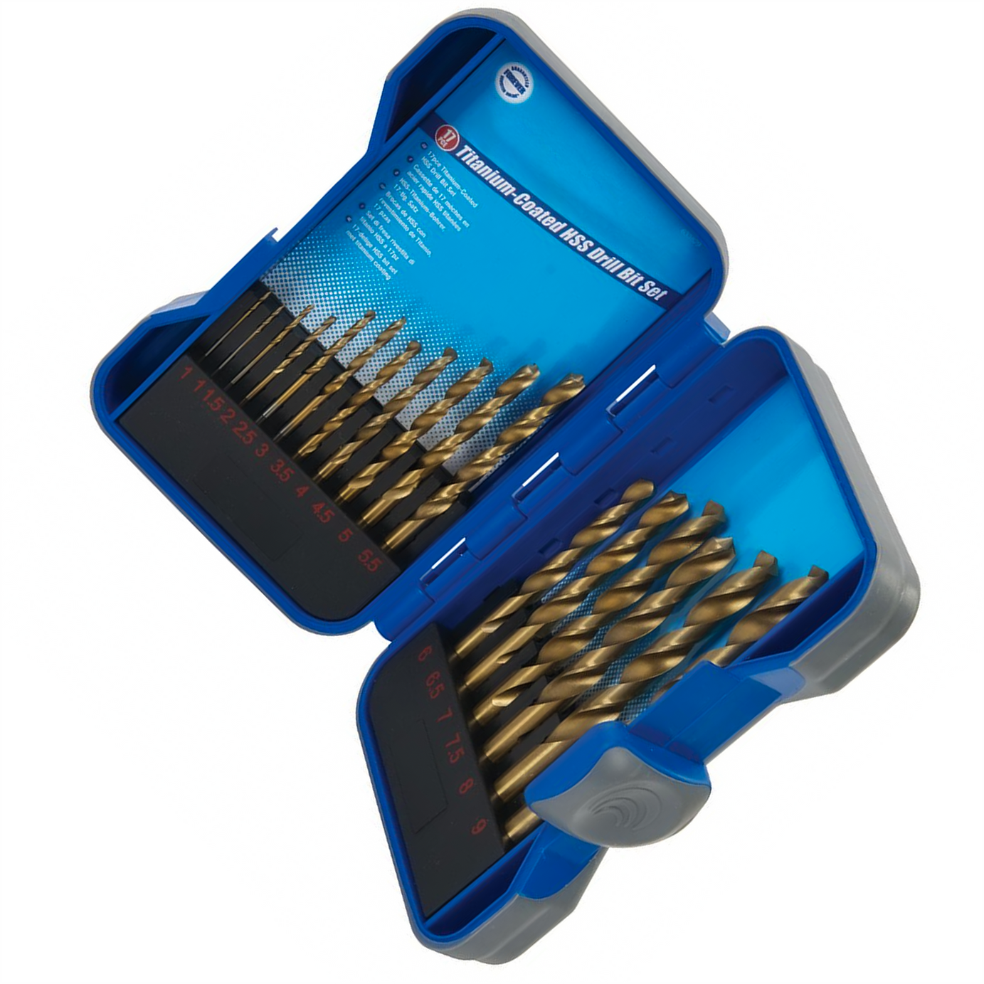 17Pce Hss Titanium-Coated Drill Bits High Speed Steel Heavy Duty Work Tool