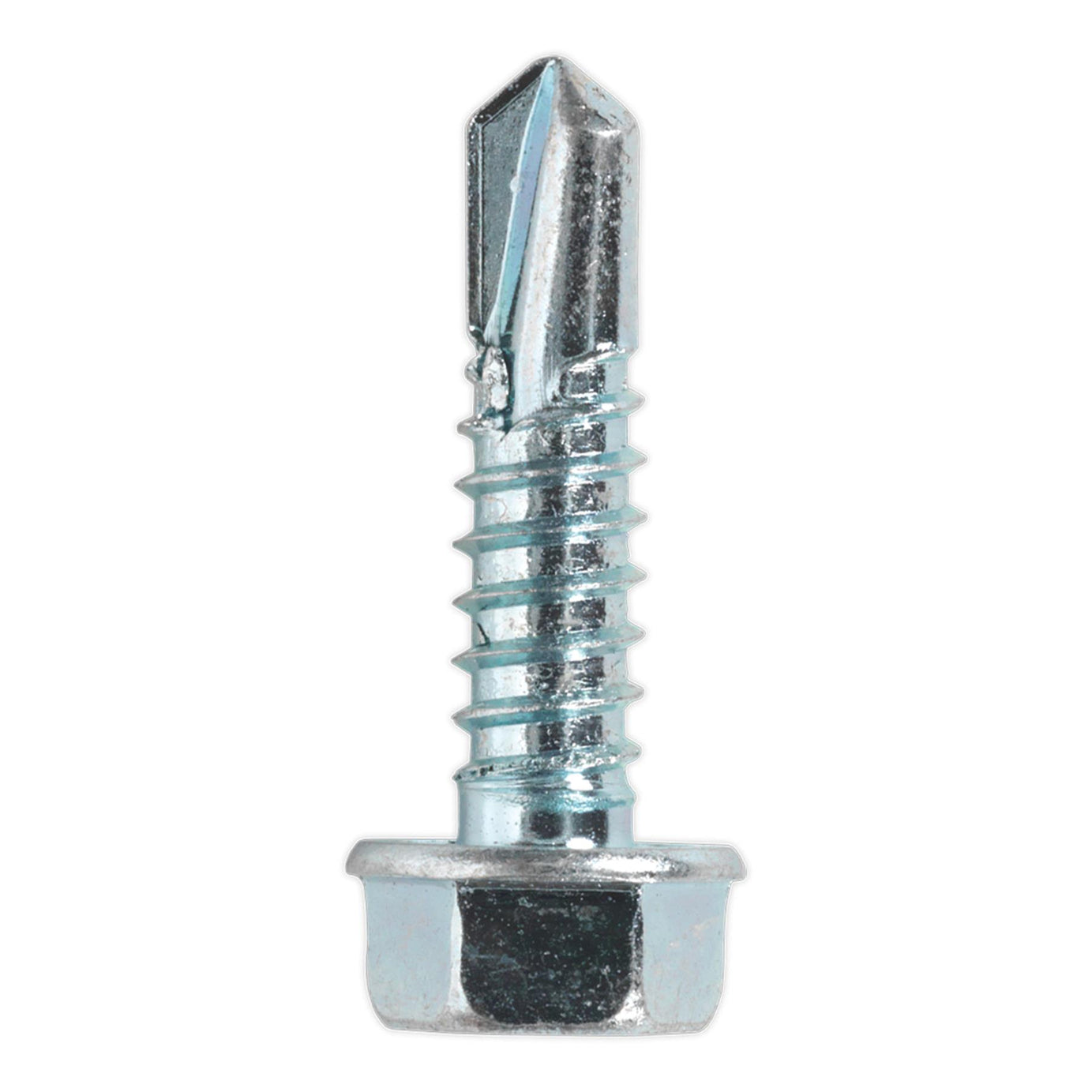 Sealey Self Drilling Screw 6.3 x 25mm Hex Head Zinc Pack of 100